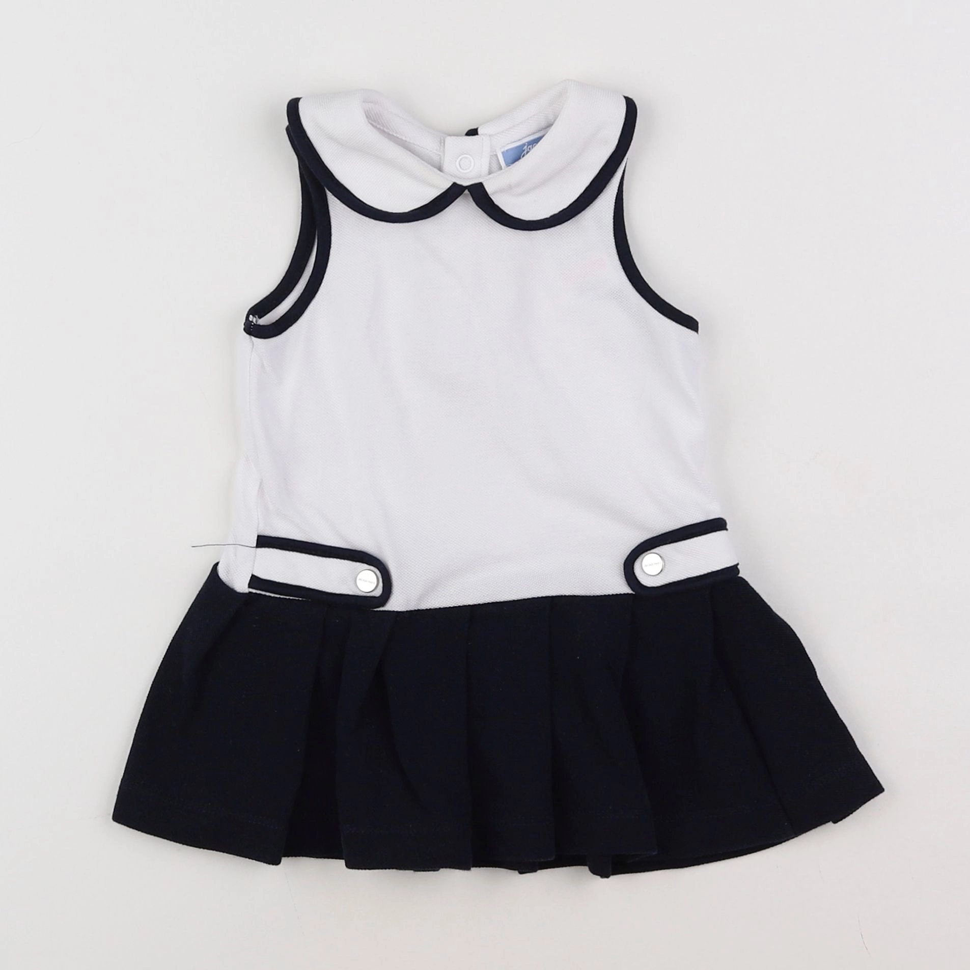 Jacadi - robe blanc, bleu - 12 mois
