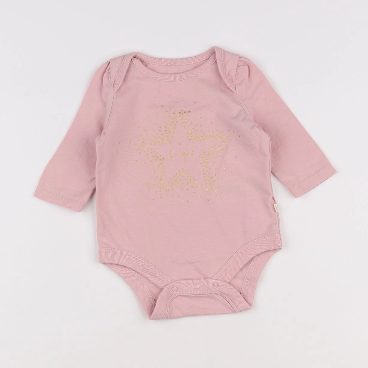 GAP - body gris, rose - 0/3 mois