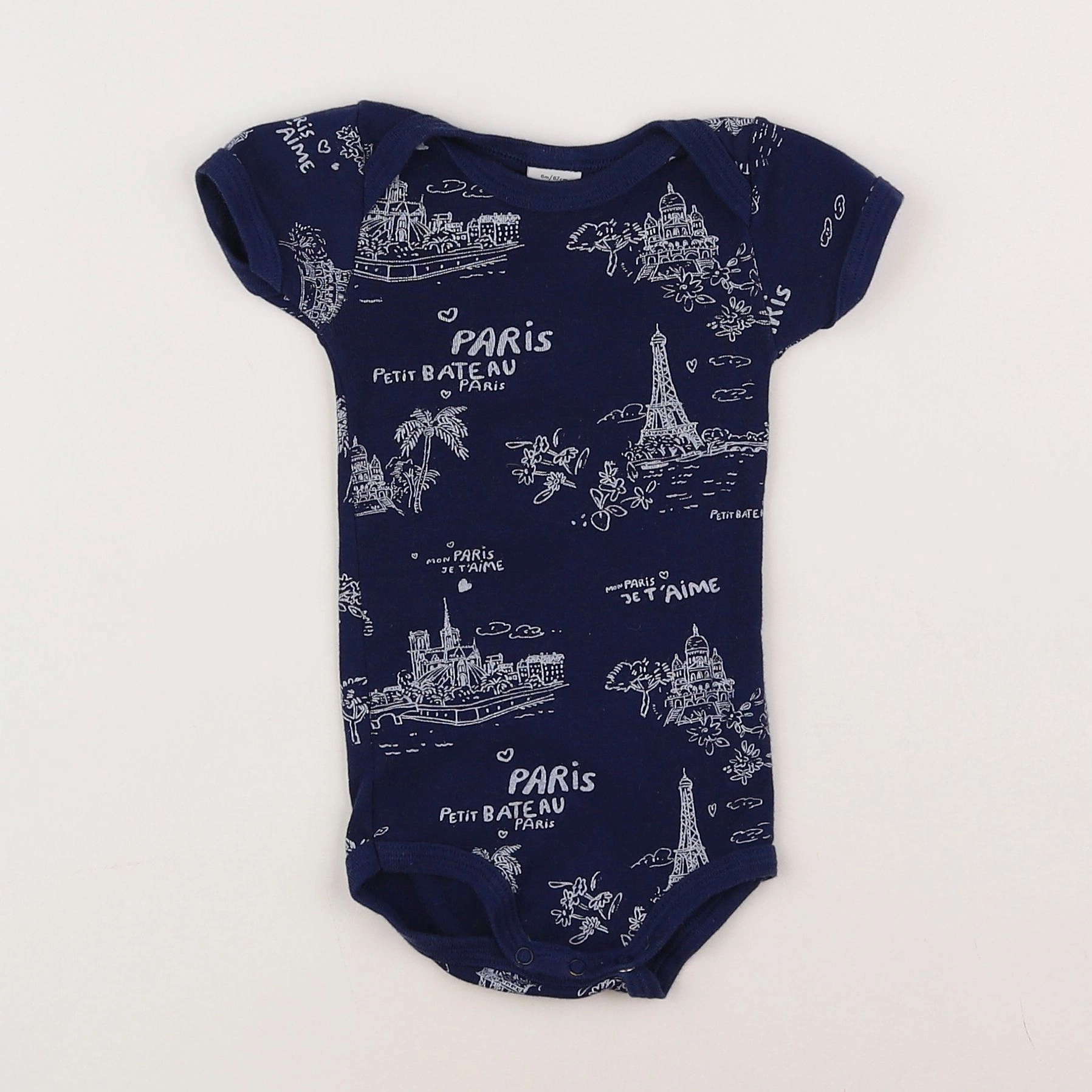 Petit Bateau - body bleu - 6 mois