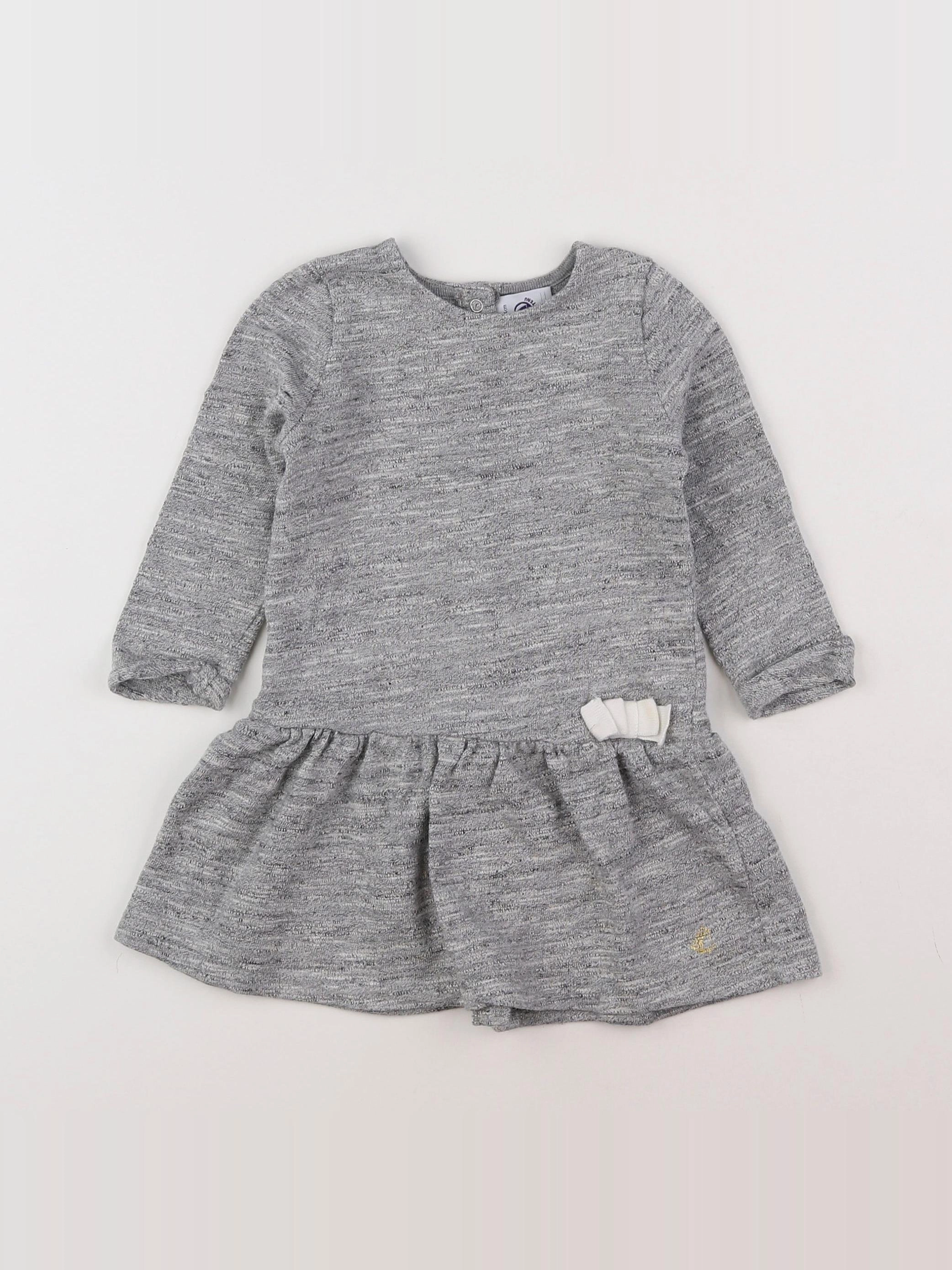 Petit Bateau - robe gris - 12 mois