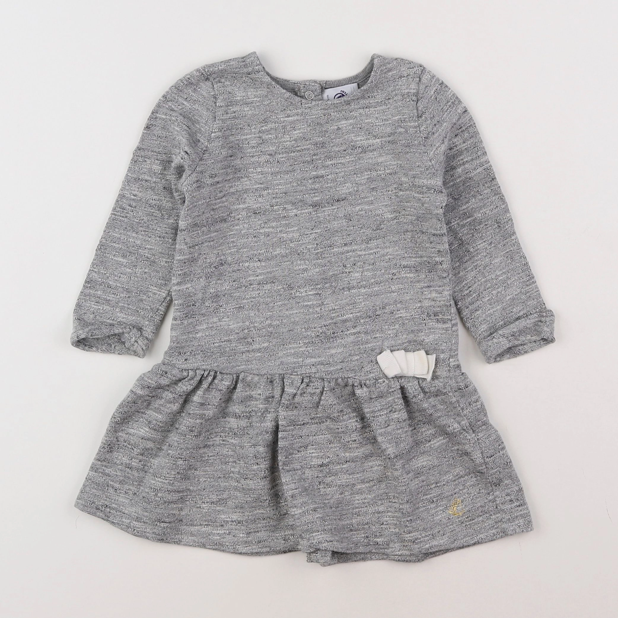 Petit Bateau - robe gris - 12 mois