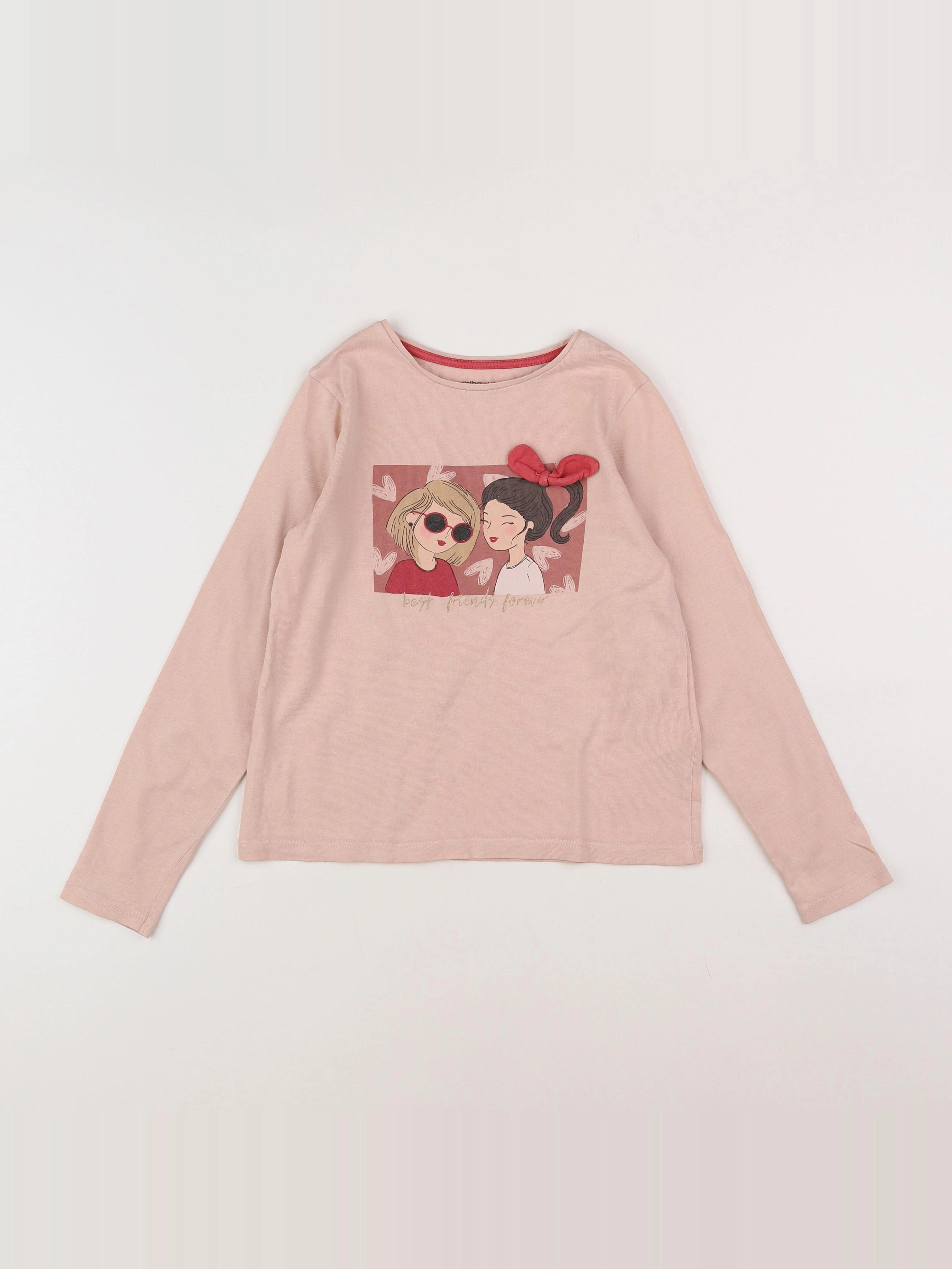 Vertbaudet - tee-shirt rose - 8 ans
