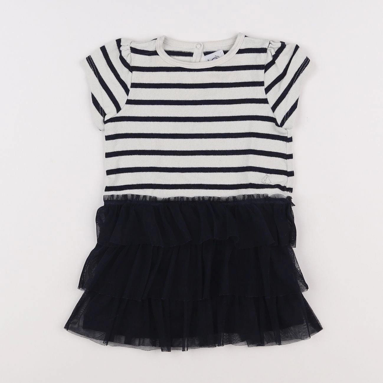 Petit Bateau - robe gris - 12 mois
