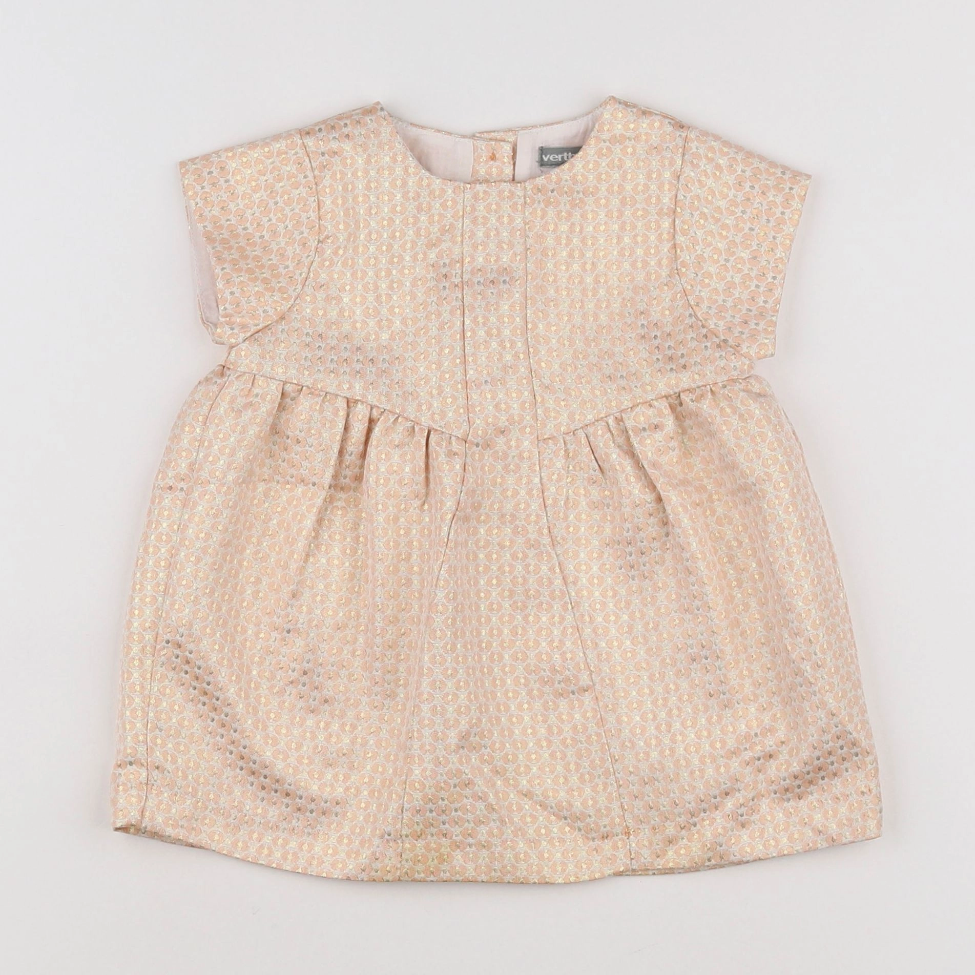 Vertbaudet - robe rose, or - 9 mois