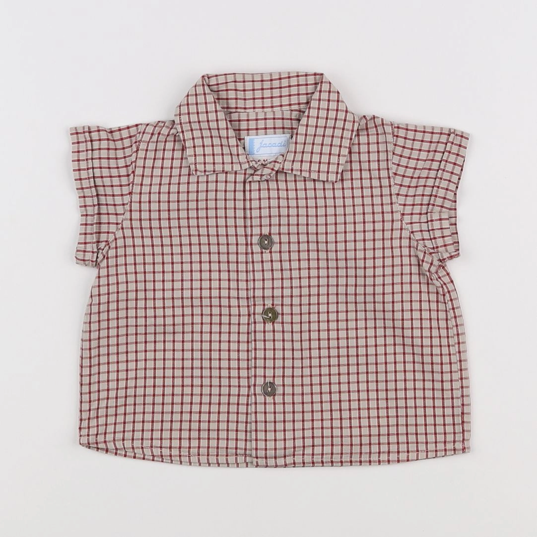 Jacadi - chemise beige, rouge - 6 mois