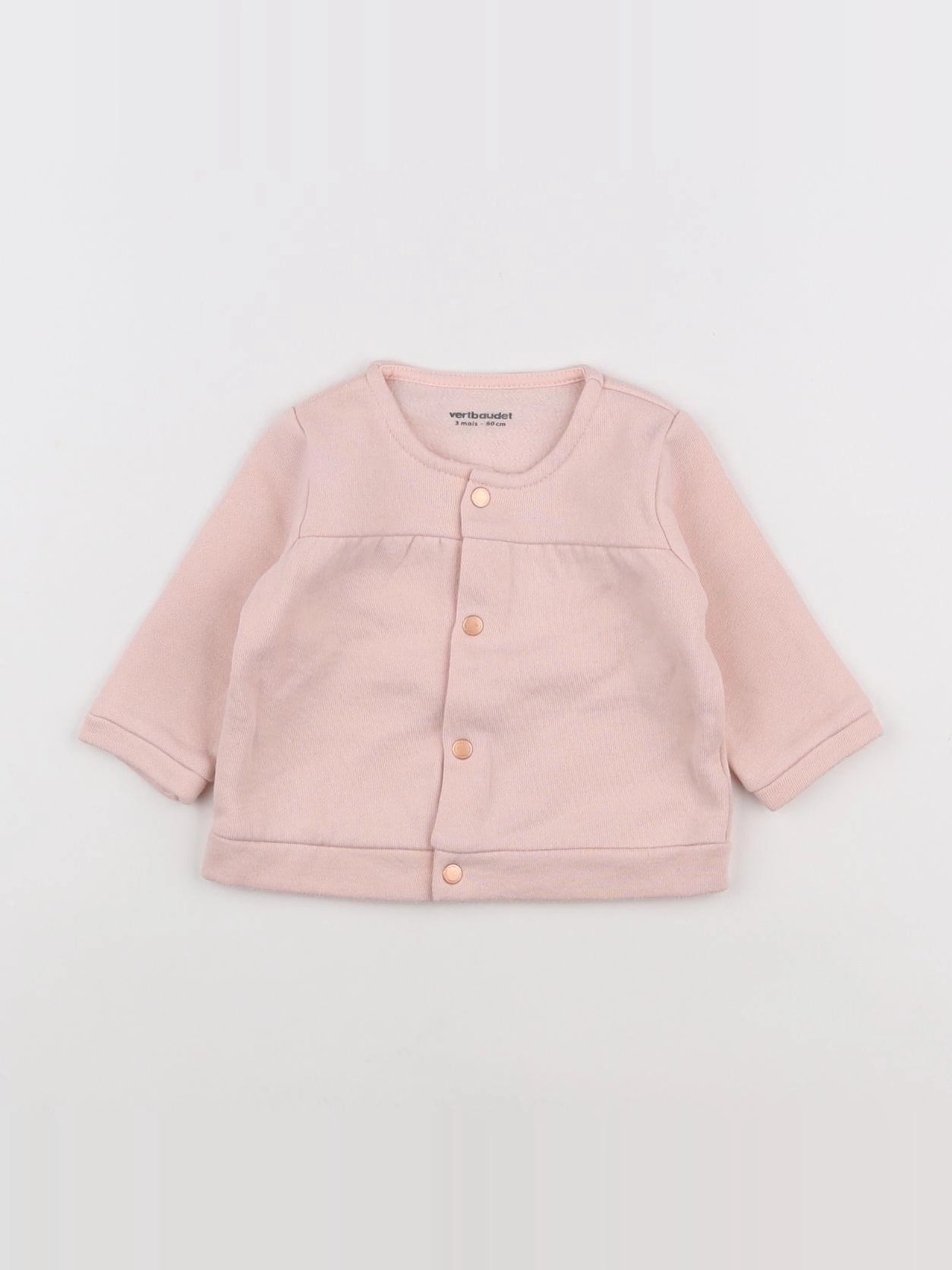 Vertbaudet - sweat rose - 3 mois