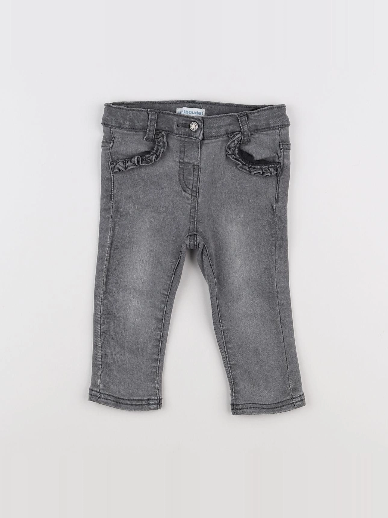 Vertbaudet - jegging gris - 9/12 mois