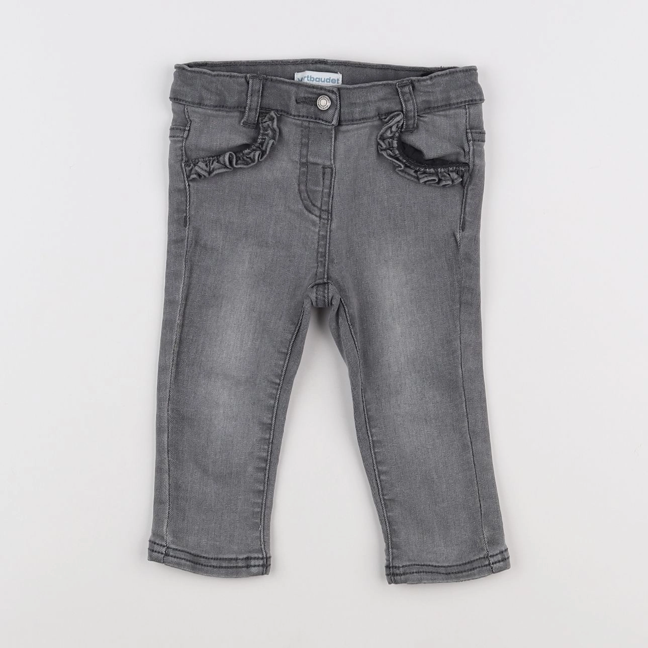 Vertbaudet - jegging gris - 9/12 mois