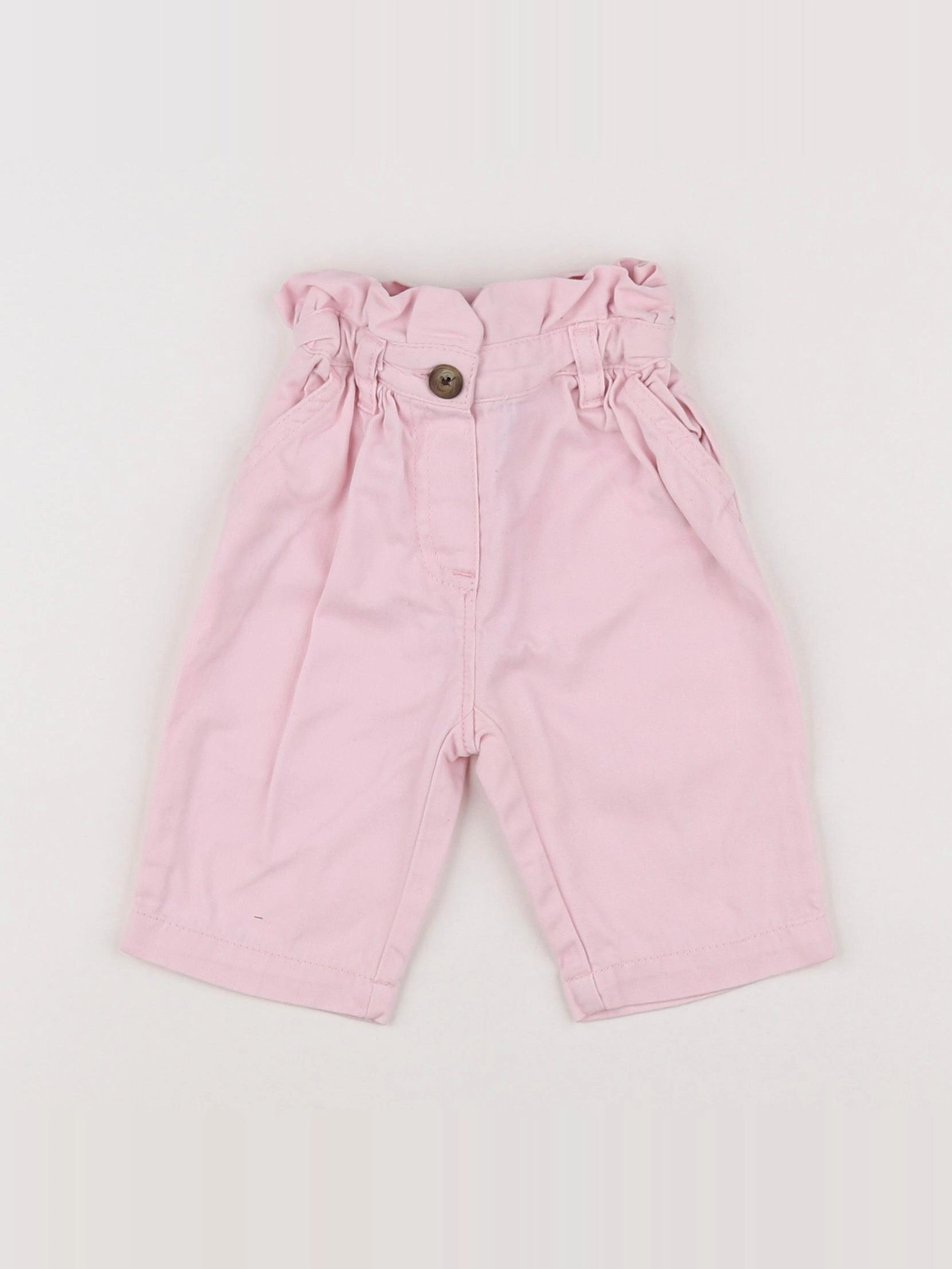 Petit Bateau - pantalon rose - 3 mois