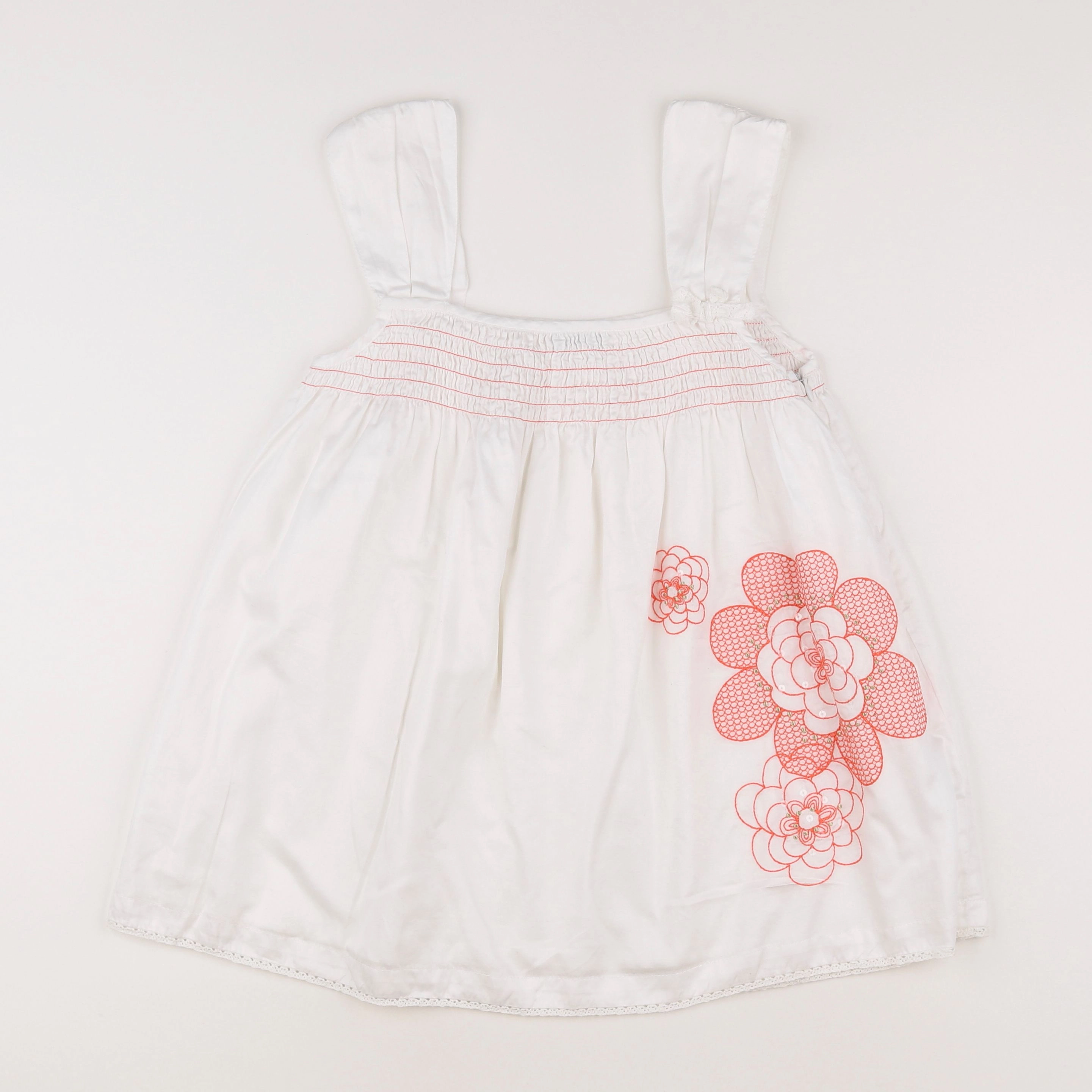 Vertbaudet - blouse blanc, orange - 12 ans