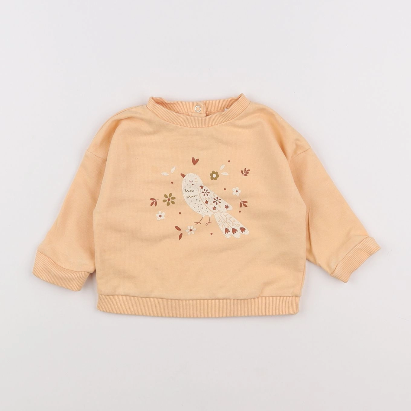 Vertbaudet - sweat orange - 6 mois