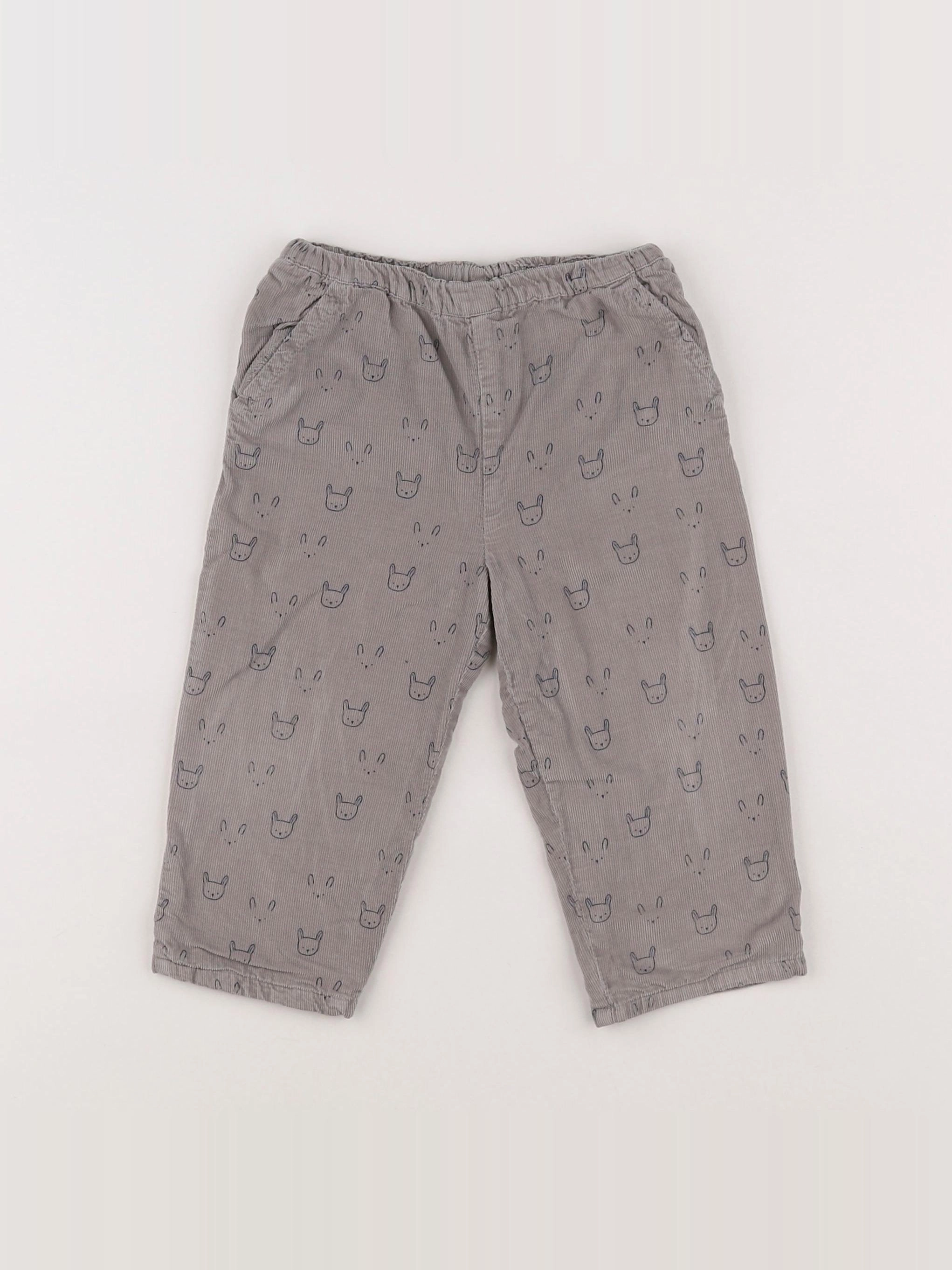 Boutchou - pantalon gris, bleu - 12 mois