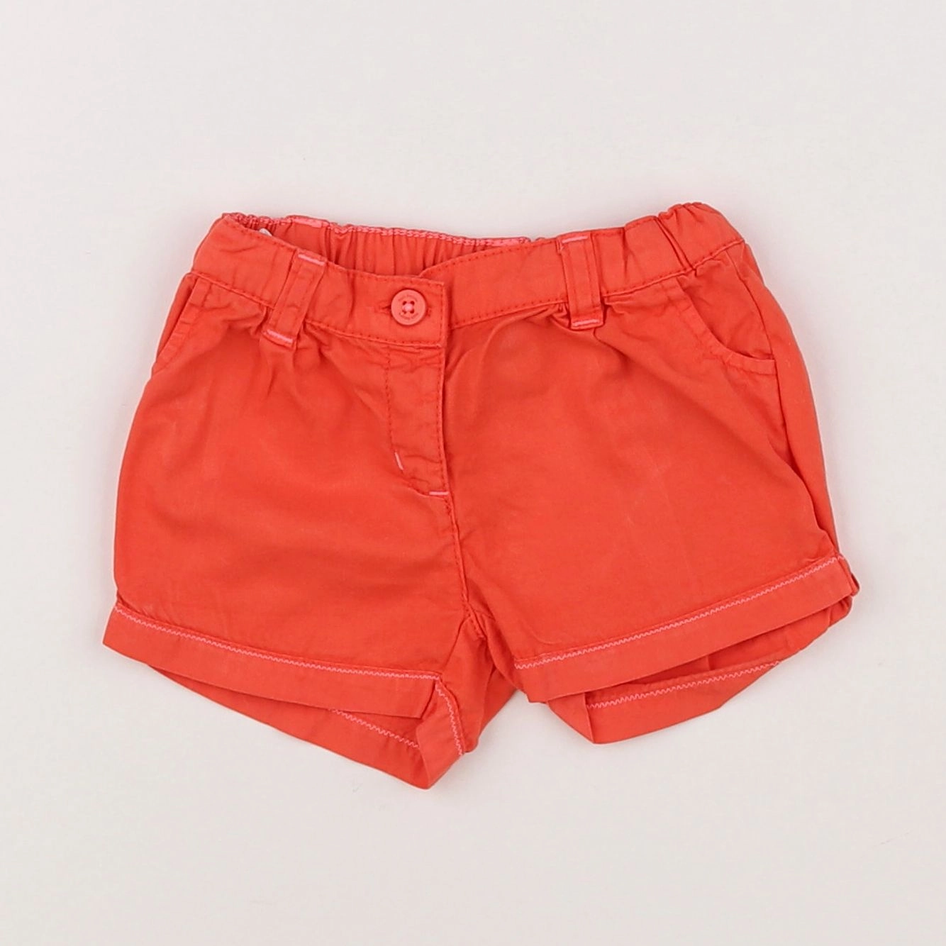Petit Bateau - short orange - 12 mois