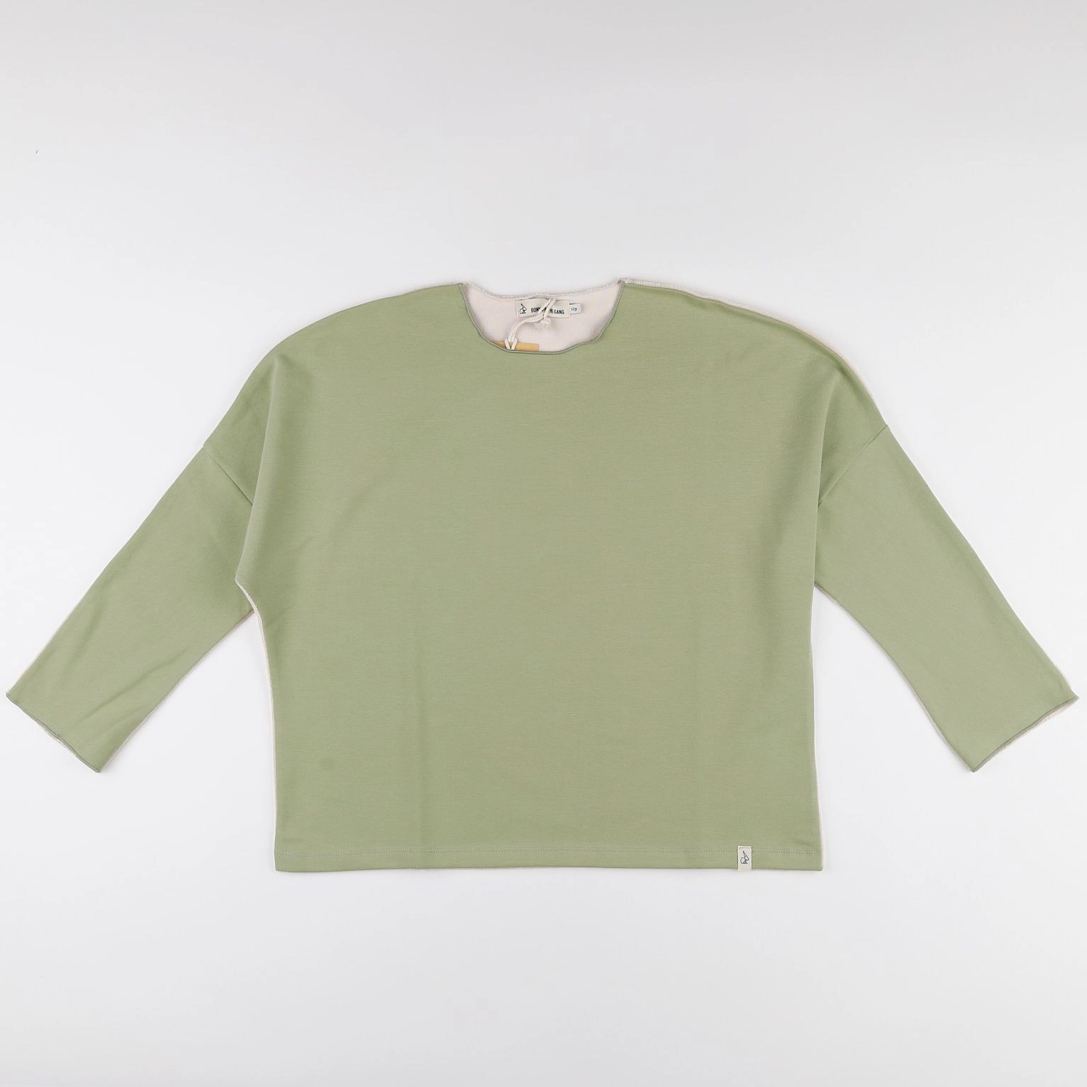 Bonnie & The Gang - sweat éponge beige, vert (neuf) - 14 ans