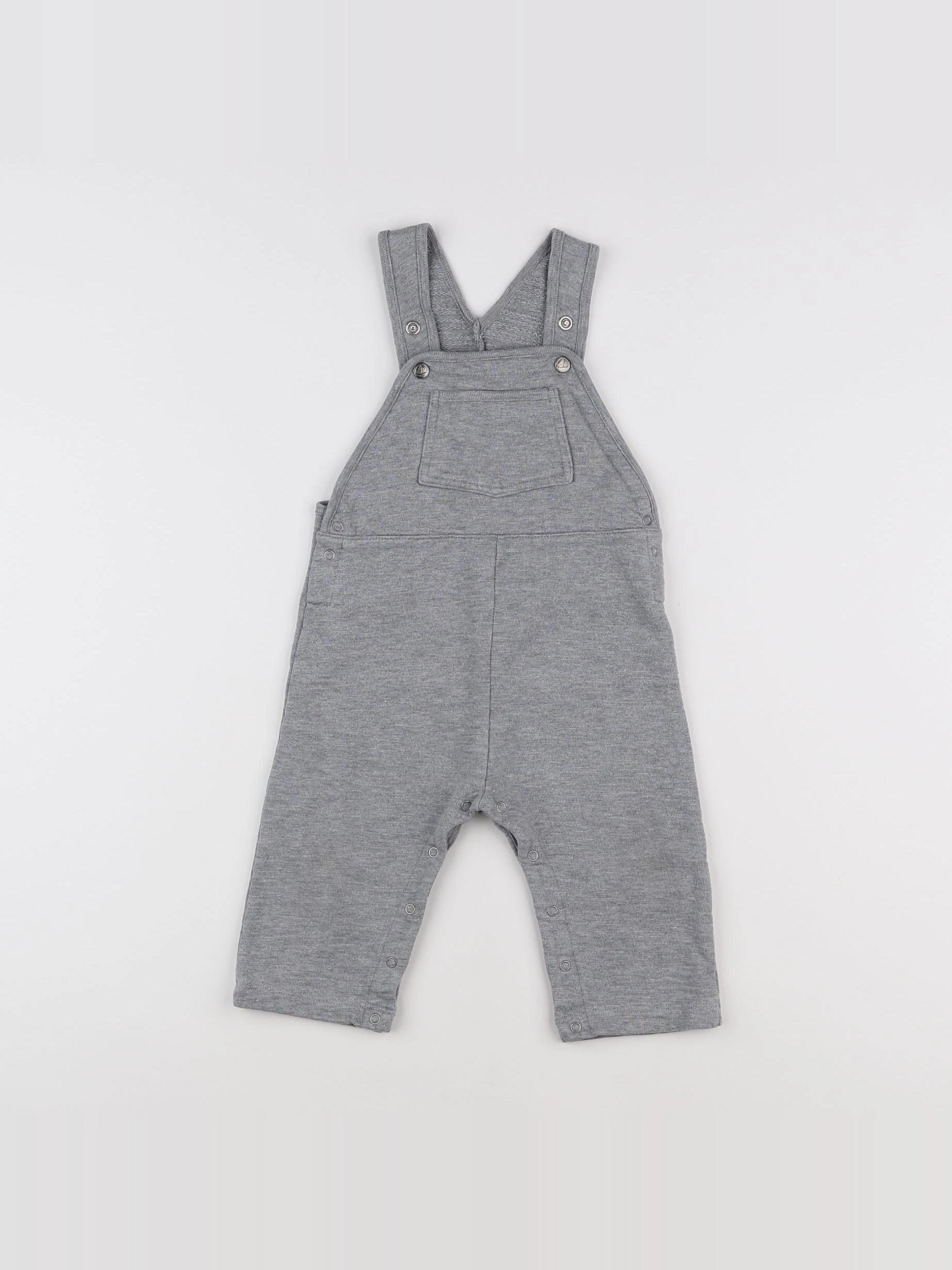 Petit Bateau - salopette gris - 12 mois