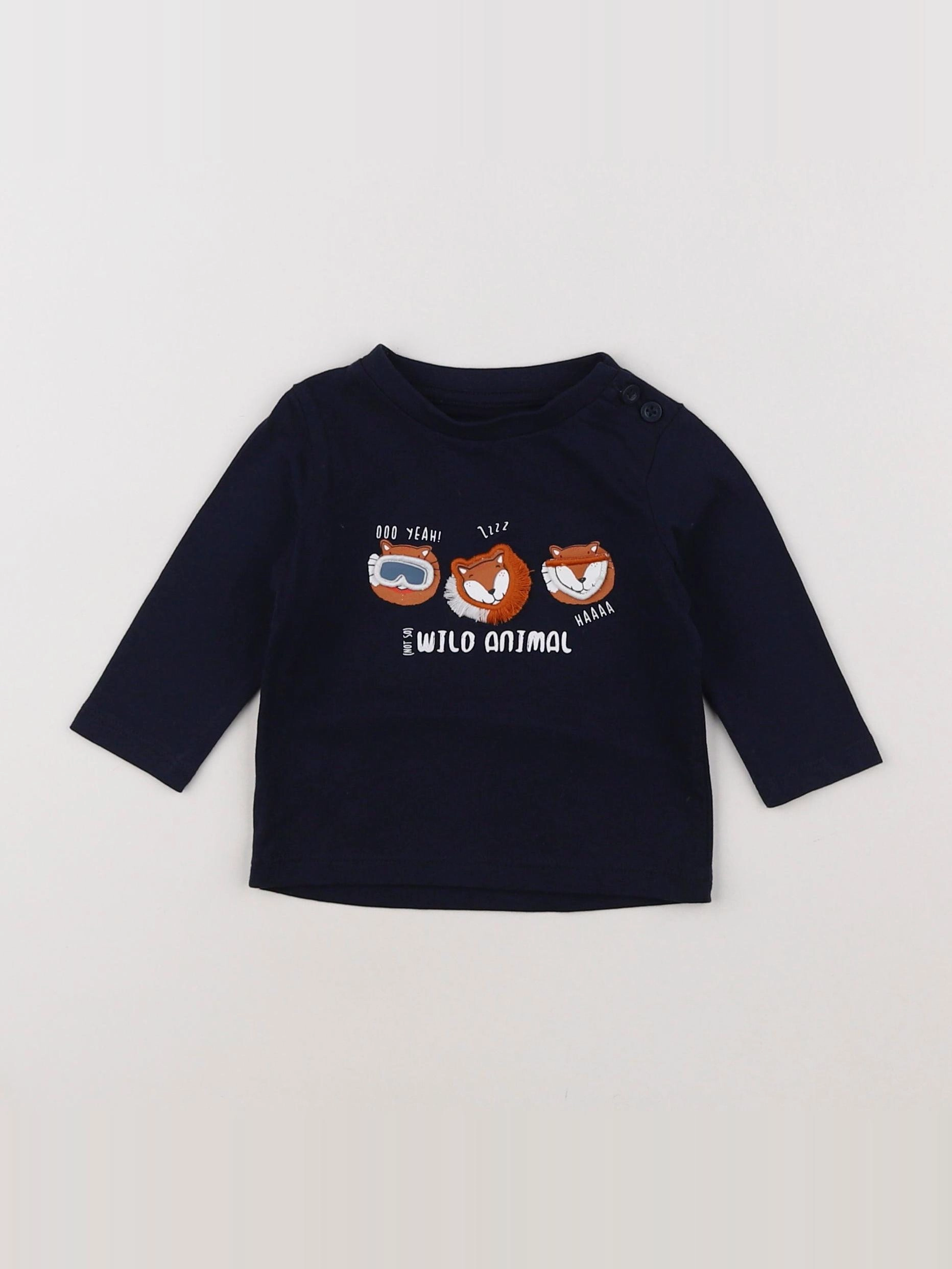 Vertbaudet - tee-shirt bleu - 3 mois