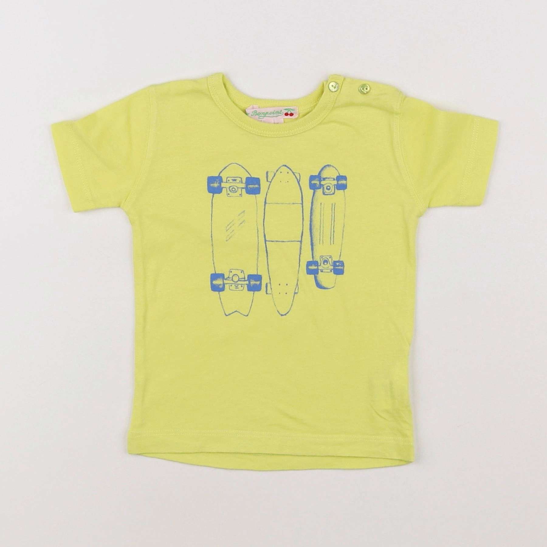 Bonpoint - tee-shirt jaune, bleu - 6 mois