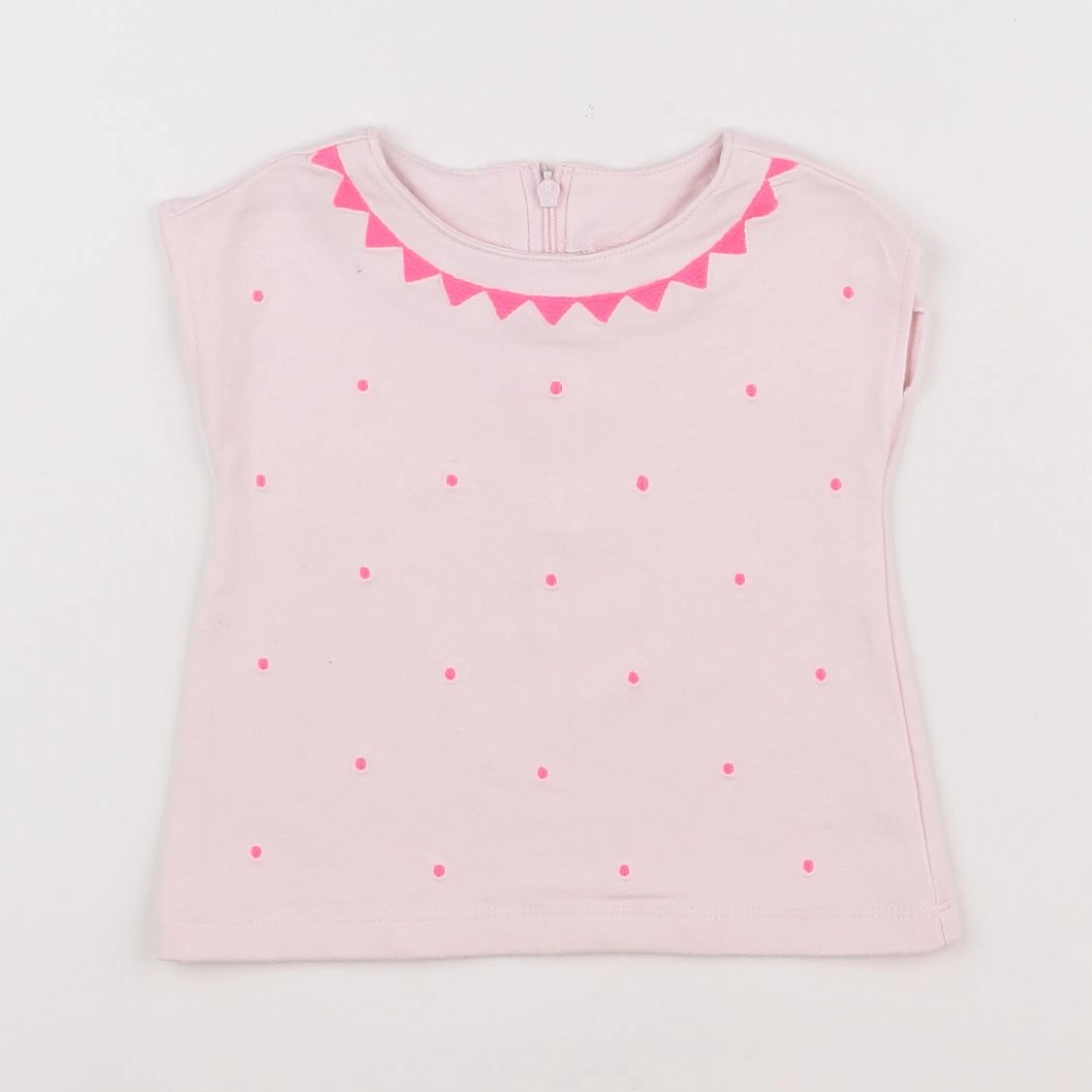 Natalys - tee-shirt rose - 12 mois