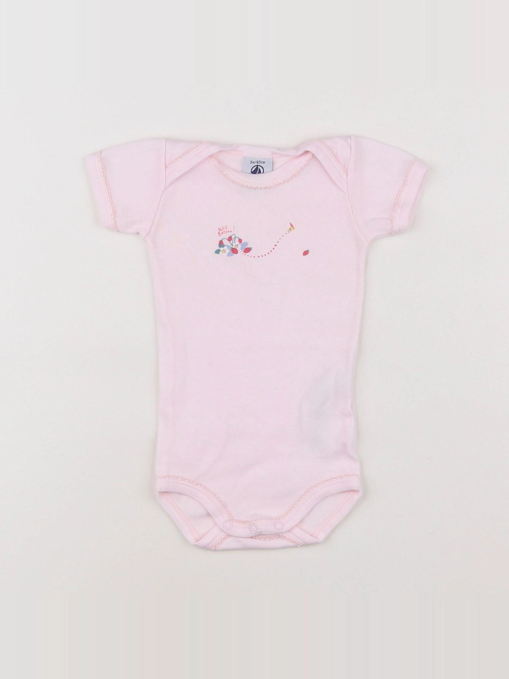 Petit Bateau - body rose - 3 mois