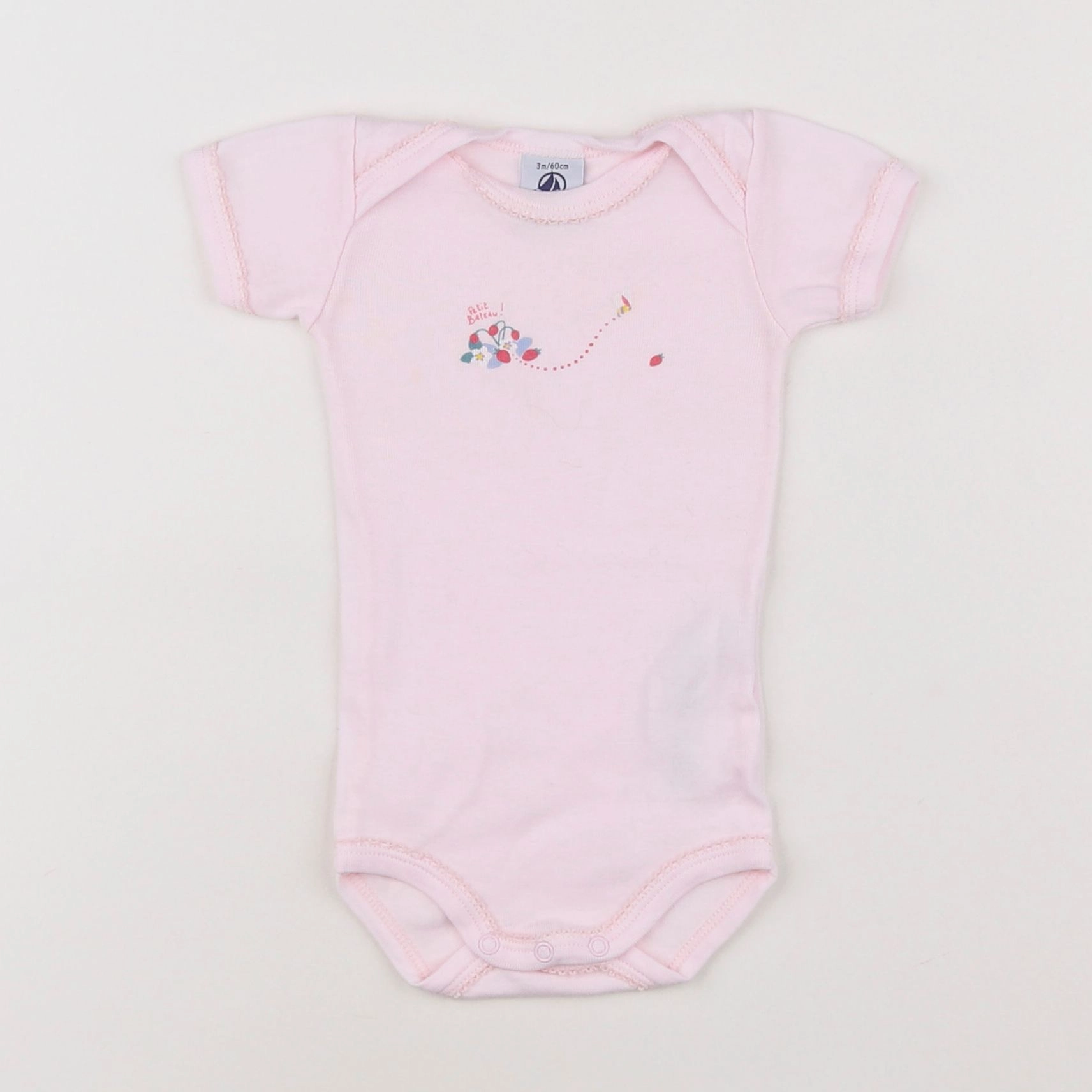 Petit Bateau - body rose - 3 mois