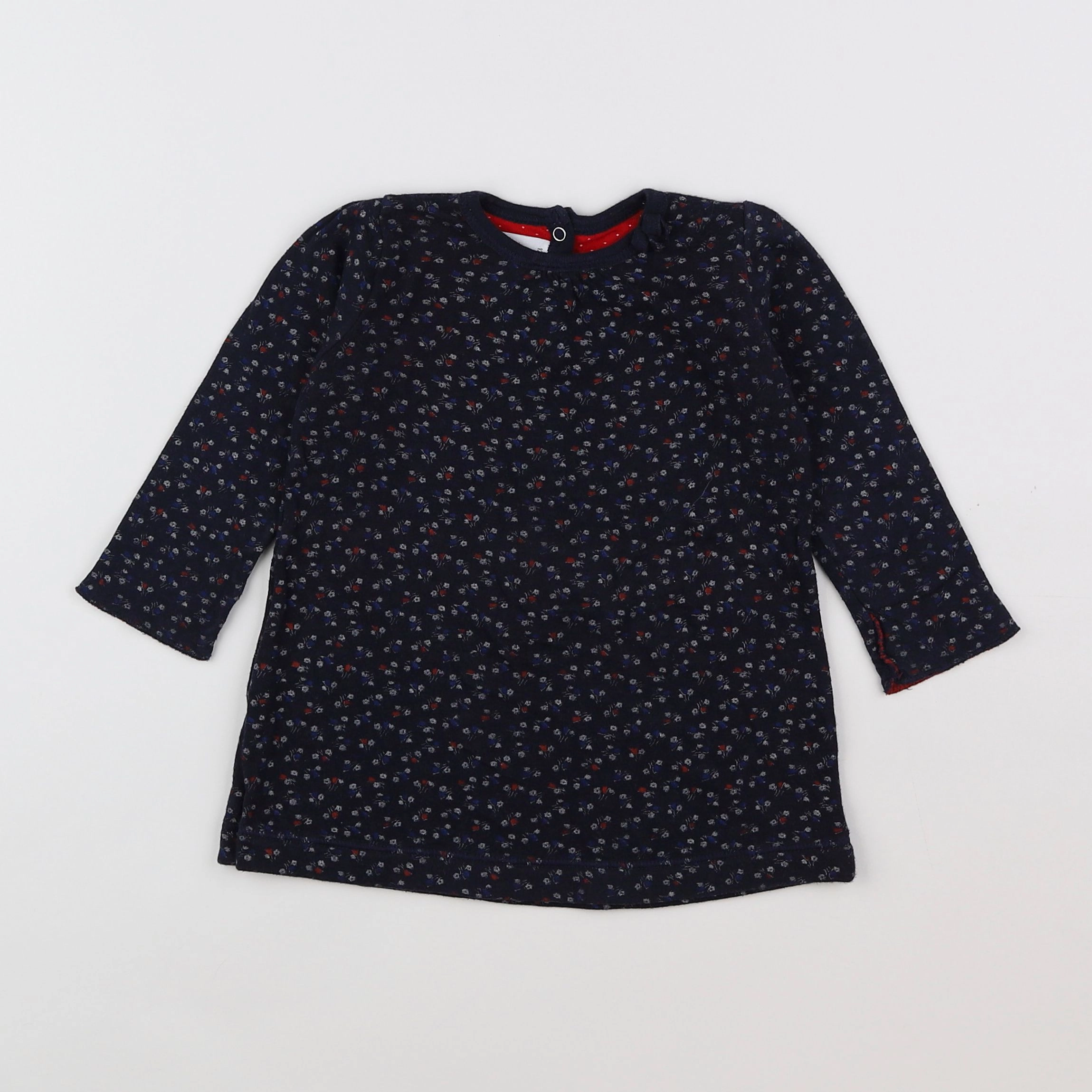 Petit Bateau - robe bleu - 12 mois