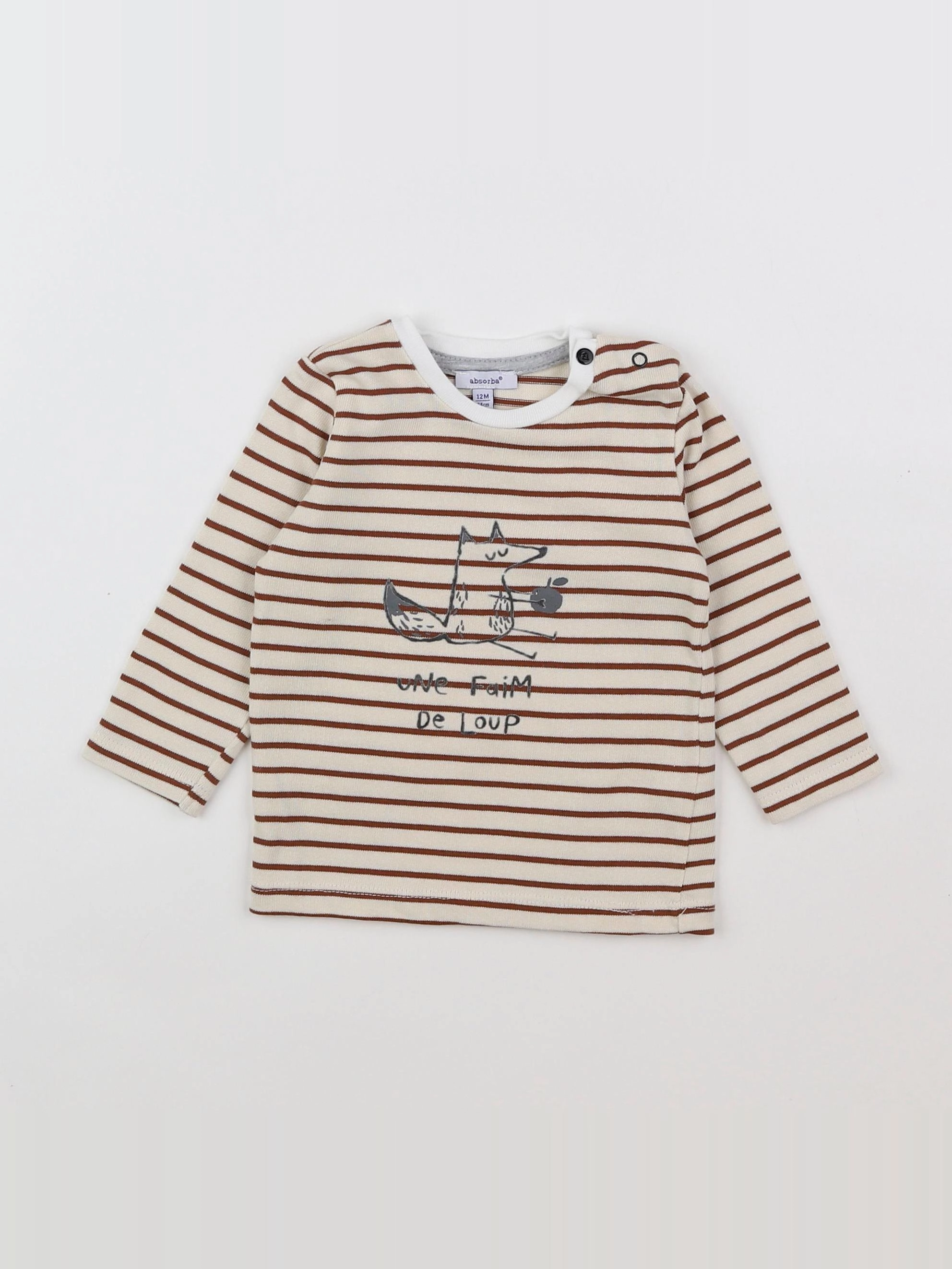 Absorba - tee-shirt beige, marron - 12 mois
