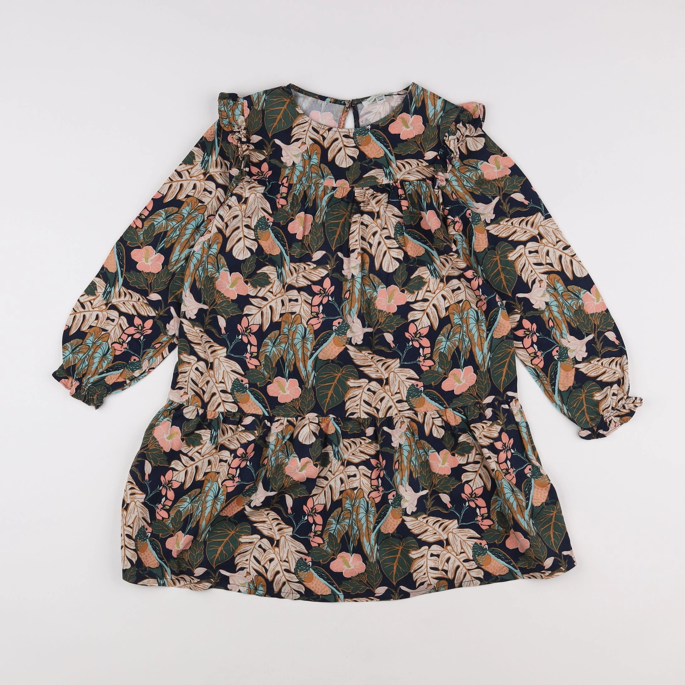 Vertbaudet - robe vert, rose, bleu - 7 ans