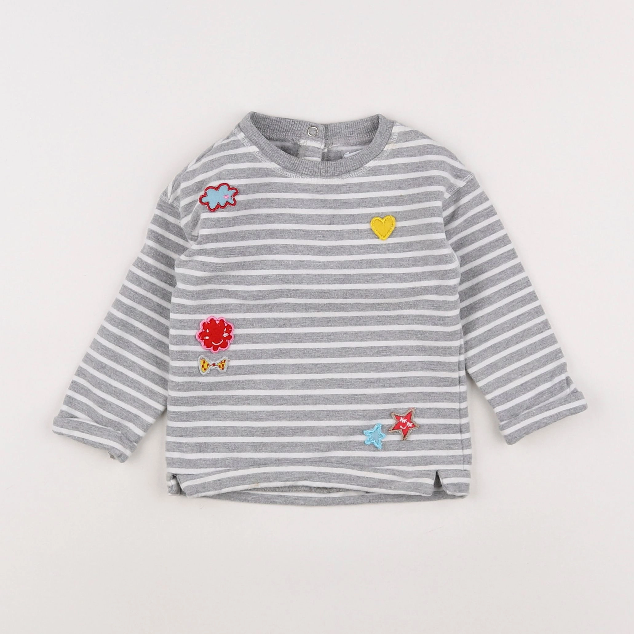 Vertbaudet - sweat gris - 12 mois