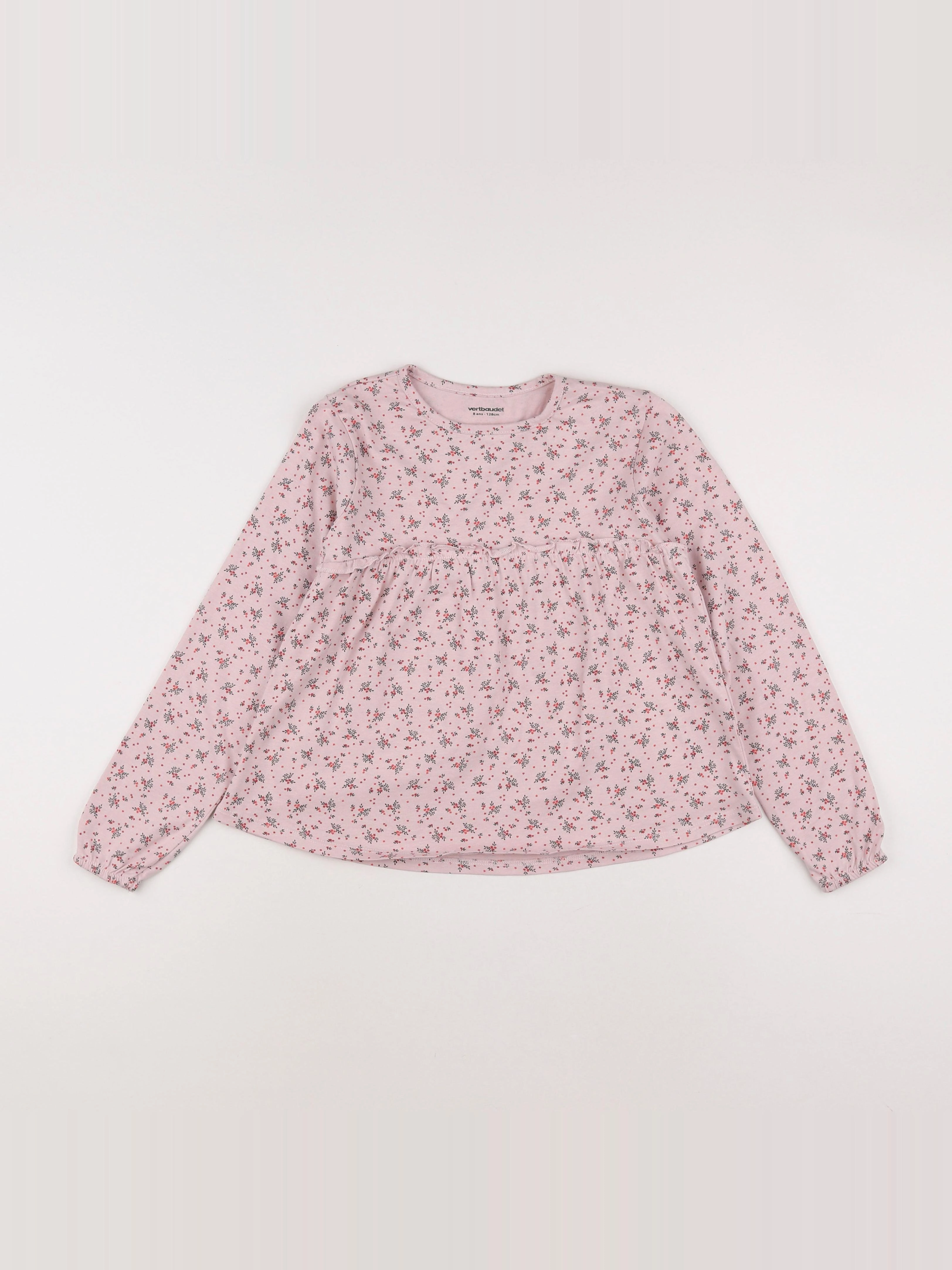 Vertbaudet - tee-shirt rose - 8 ans