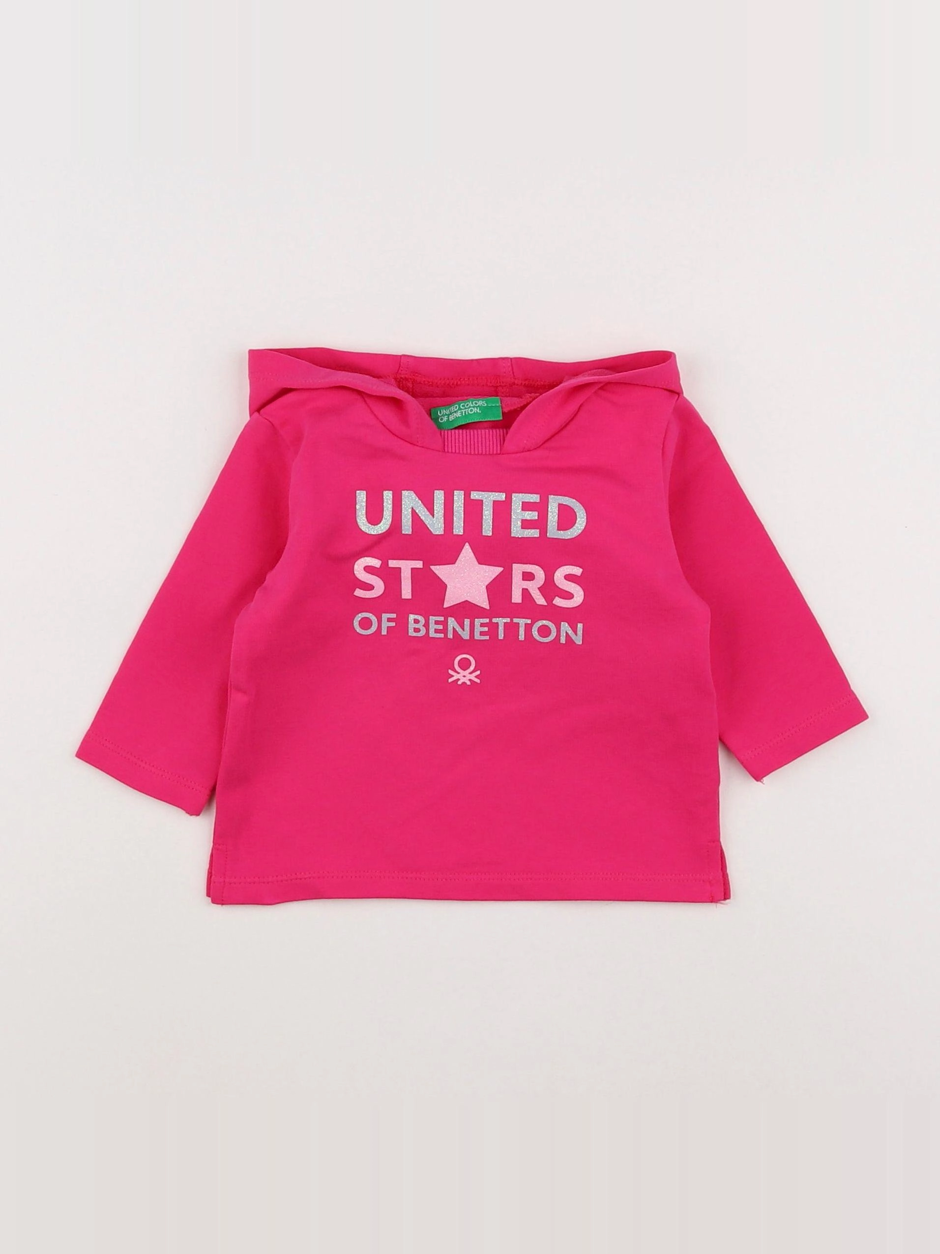 Benetton - tee-shirt rose - 3/6 mois