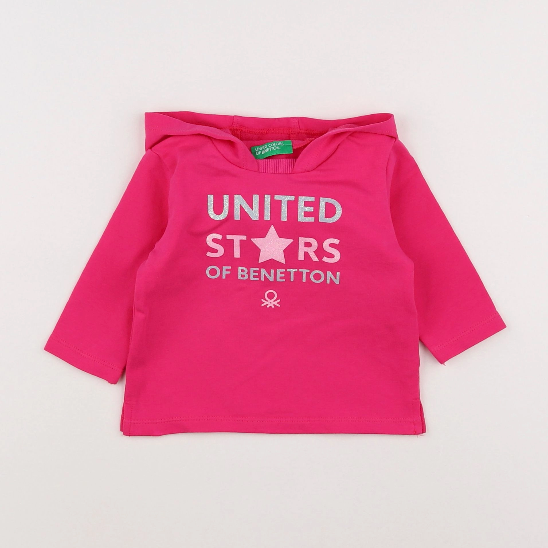 Benetton - tee-shirt rose - 3/6 mois