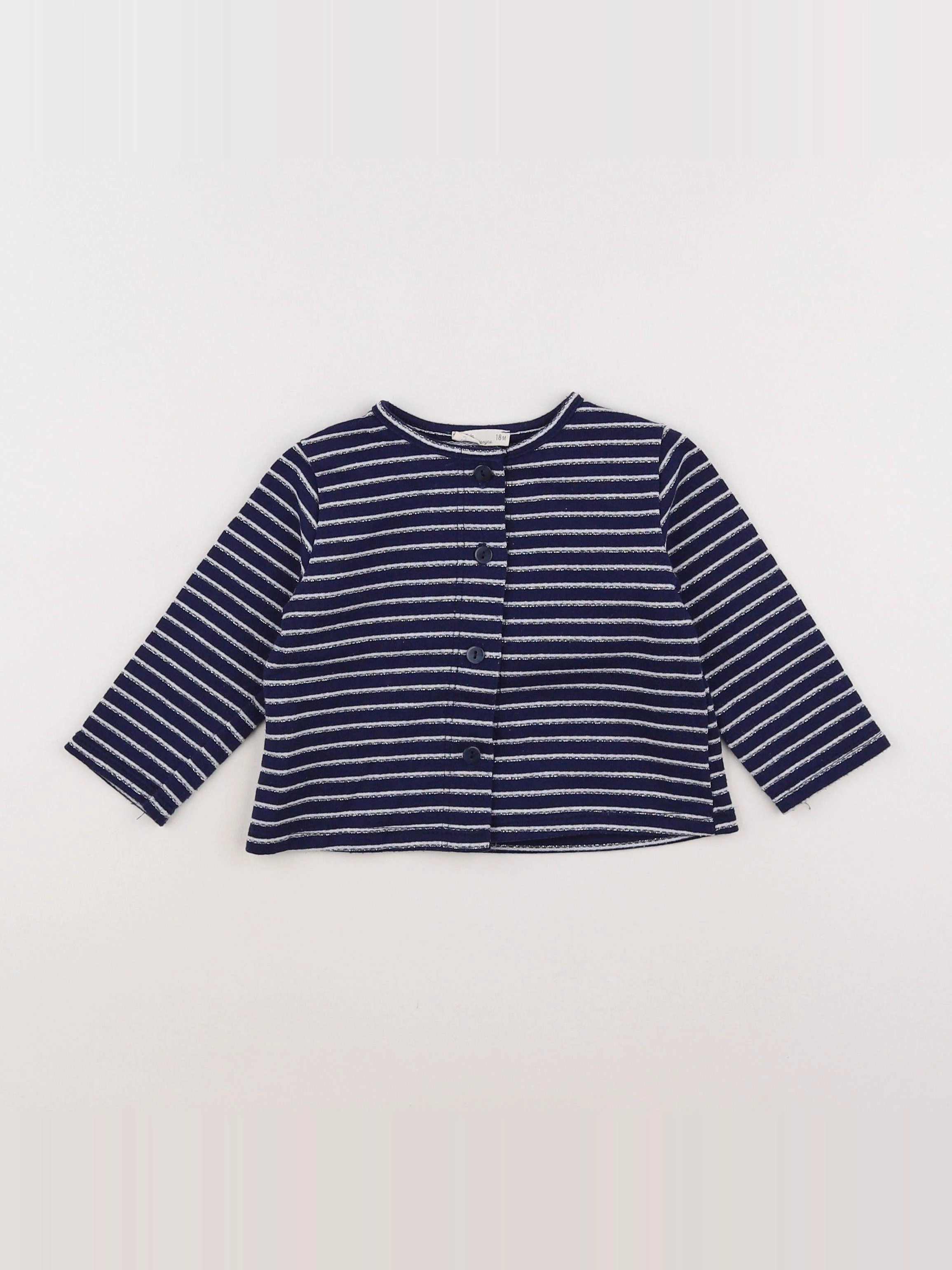 Little Cigogne - tee-shirt bleu, argent - 18 mois