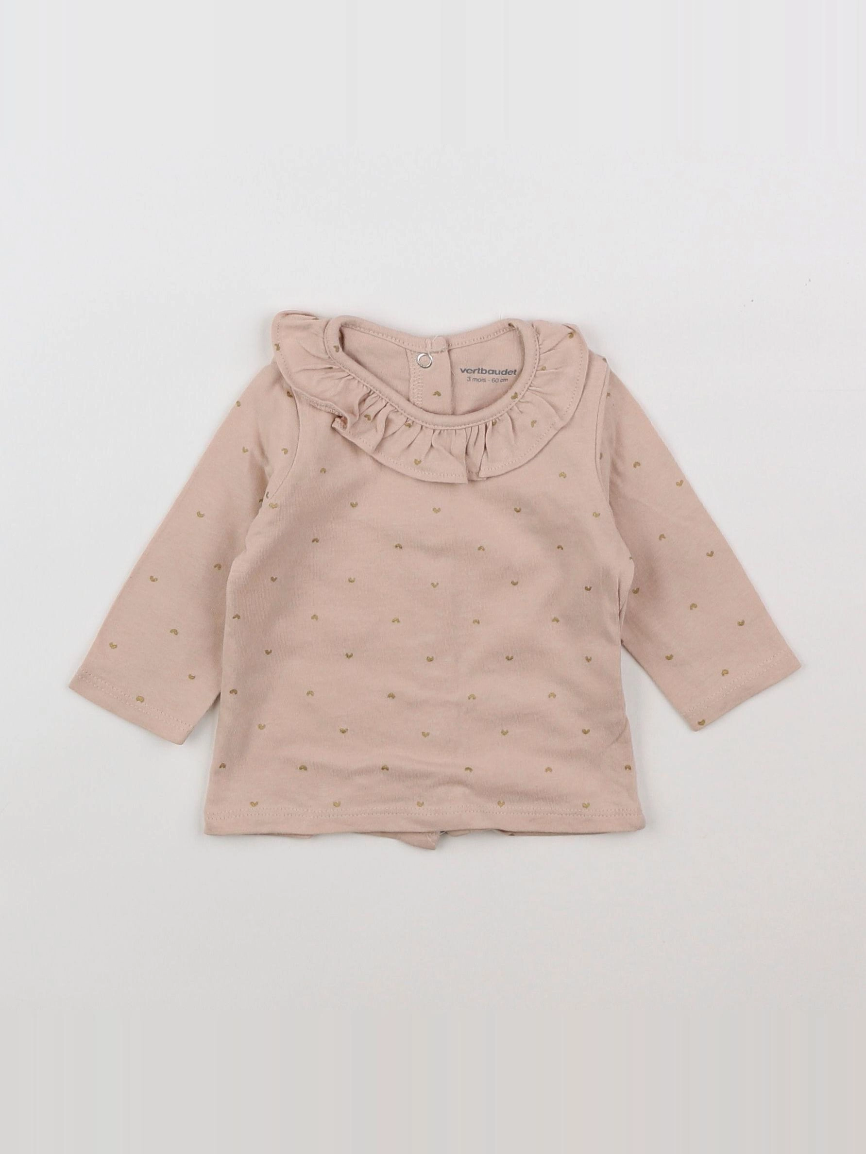 Vertbaudet - tee-shirt rose - 3 mois