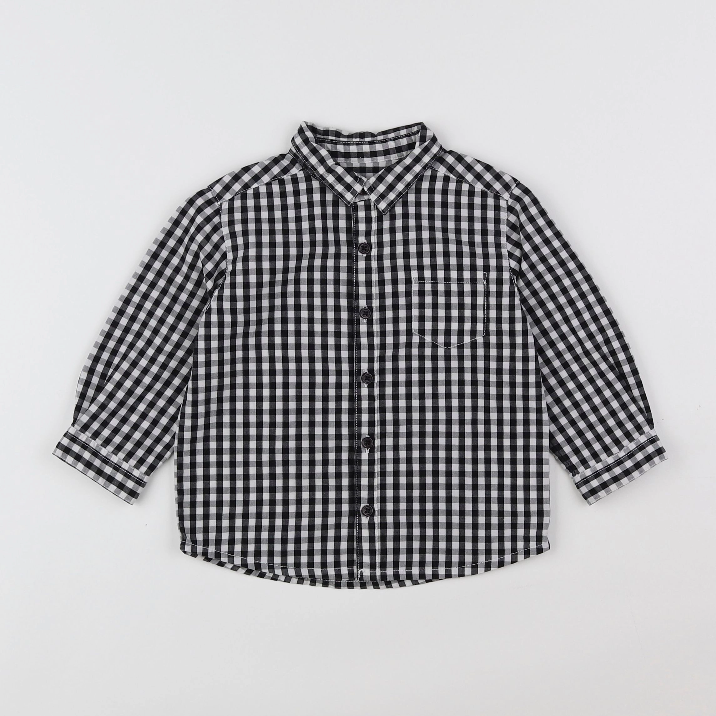 Boutchou - chemise noir - 12 mois