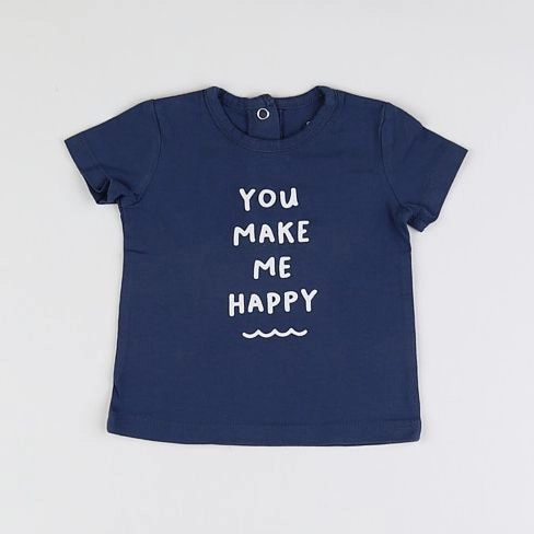 La Redoute - tee-shirt bleu, blanc - 3 mois