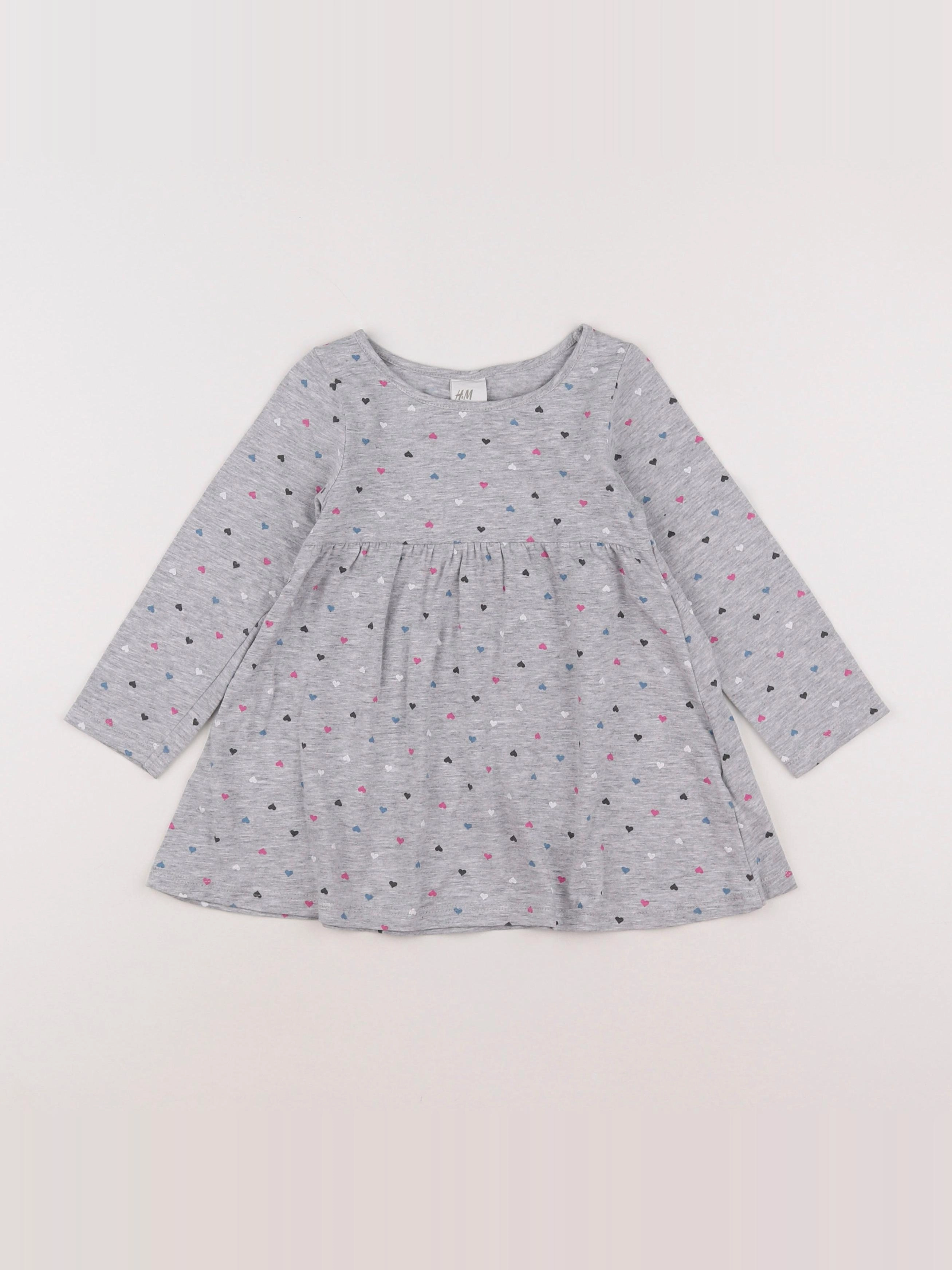 H&M - robe gris - 12/18 mois