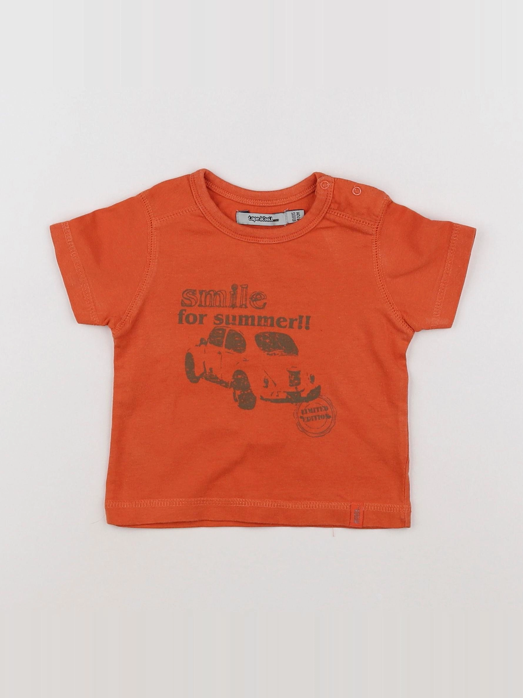Tape à l'oeil - tee-shirt orange - 6 mois