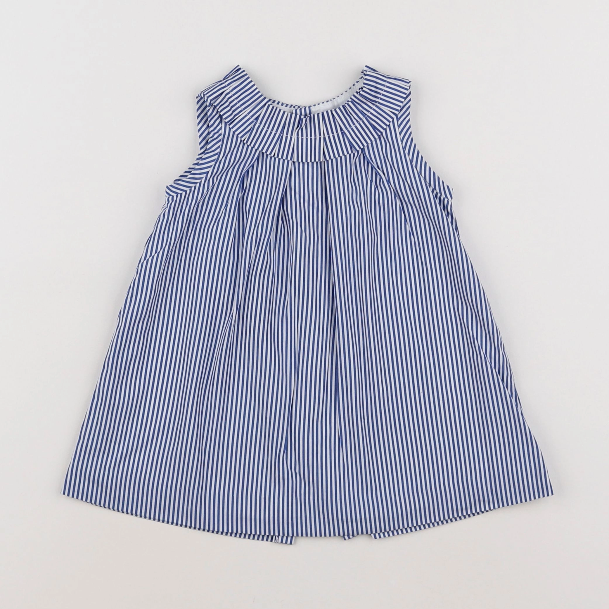 Jacadi - robe blanc, bleu - 12 mois