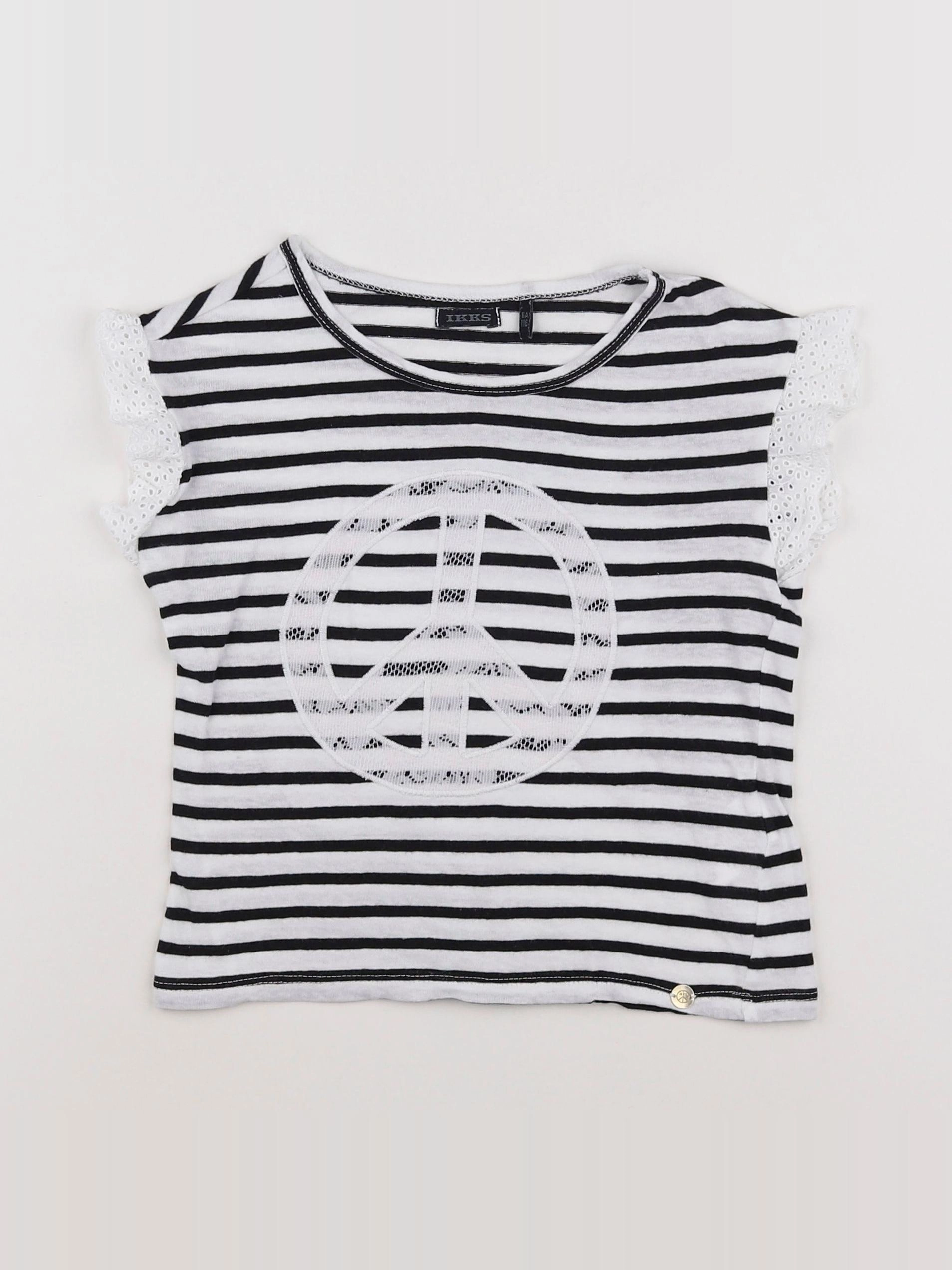 IKKS - tee-shirt blanc, noir - 6 ans