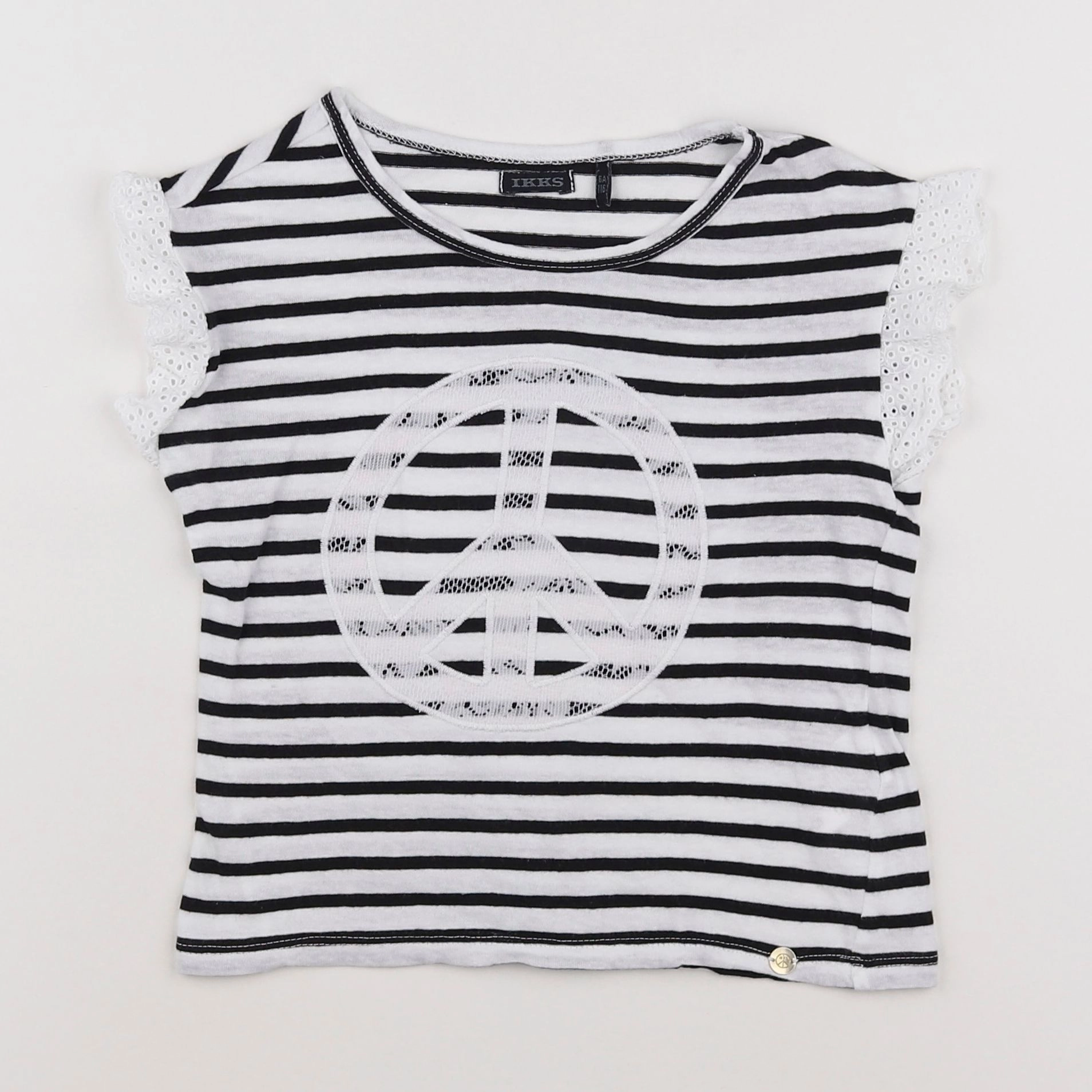 IKKS - tee-shirt blanc, noir - 6 ans
