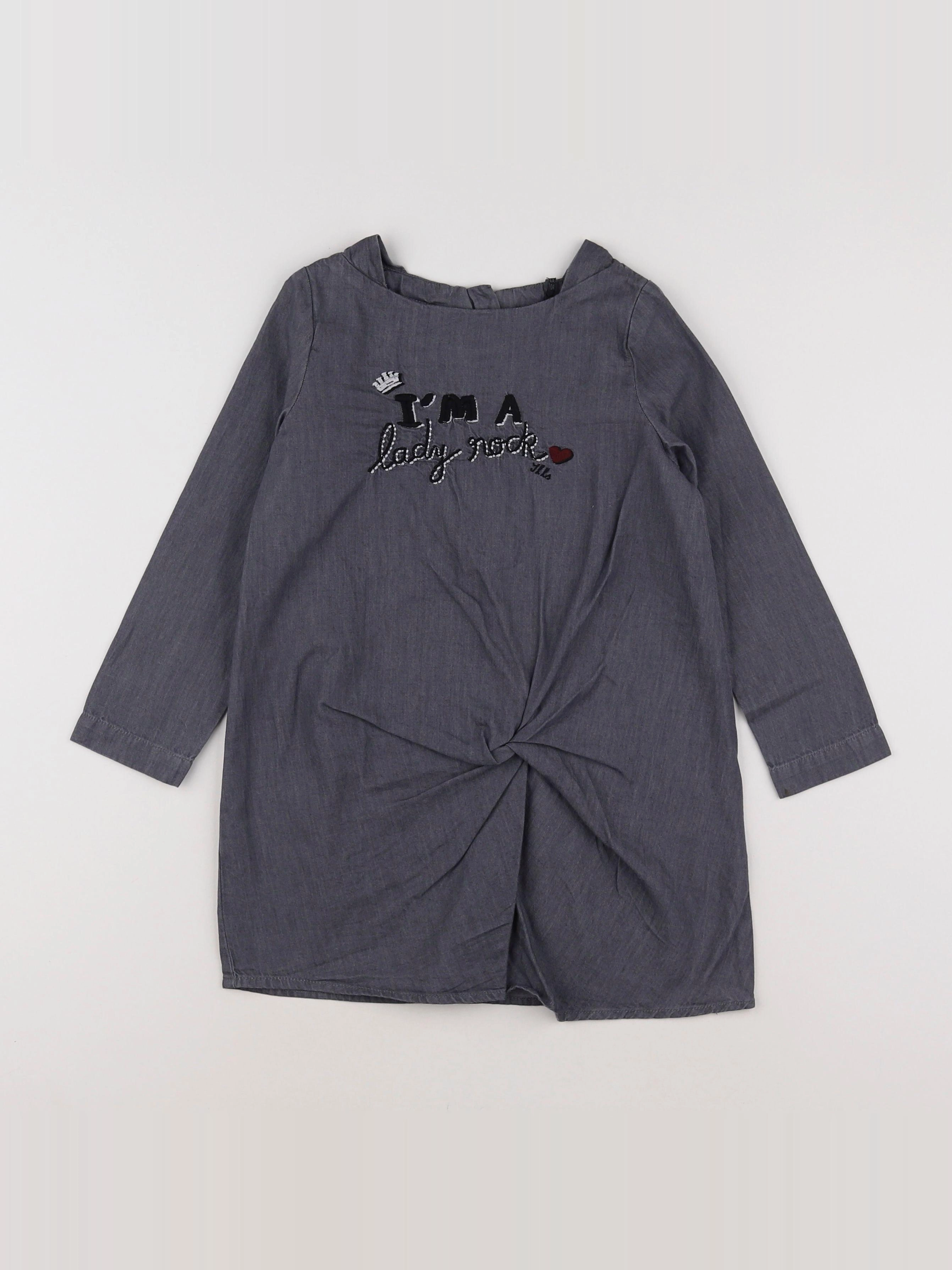 IKKS - robe gris (état neuf) - 4 ans