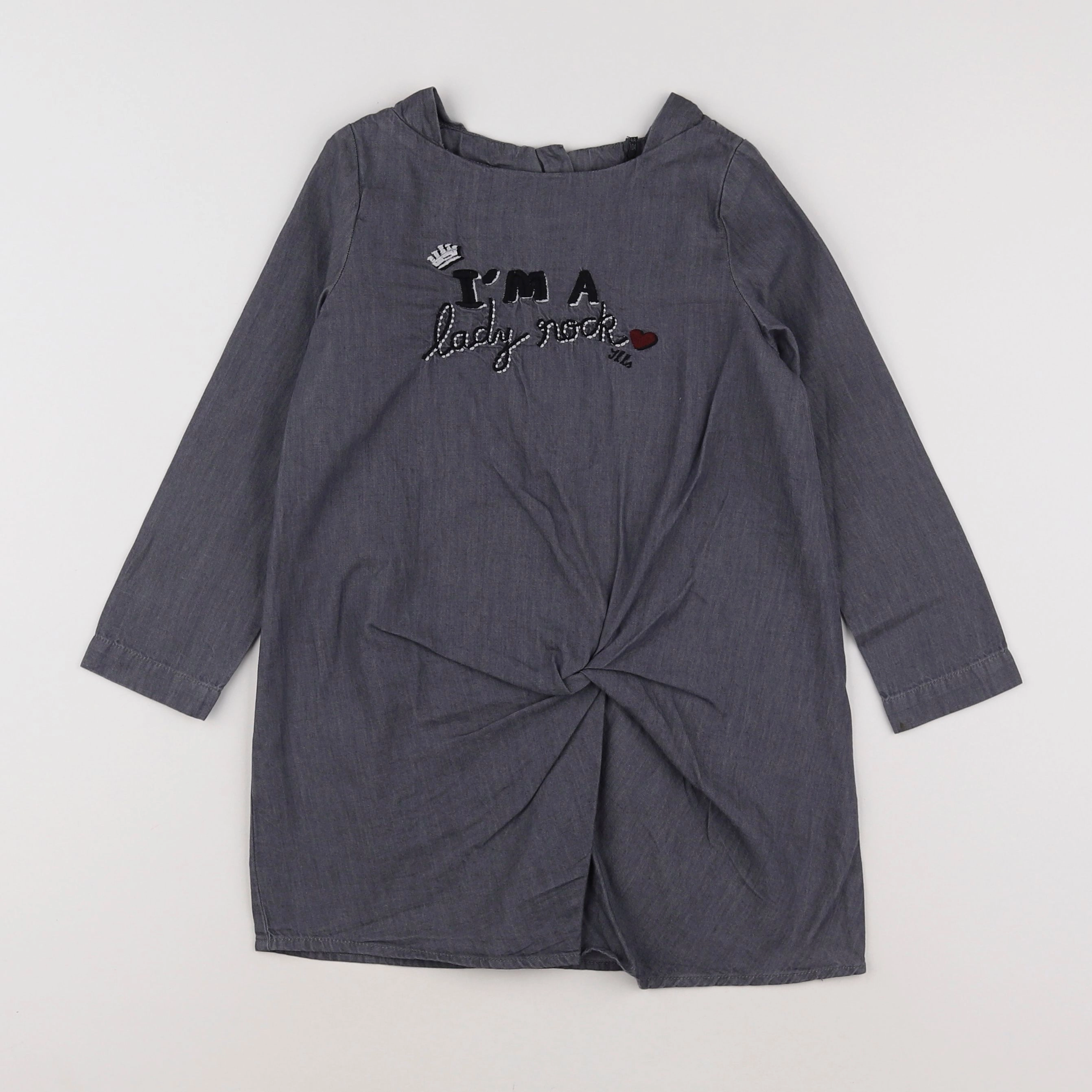 IKKS - robe gris (état neuf) - 4 ans