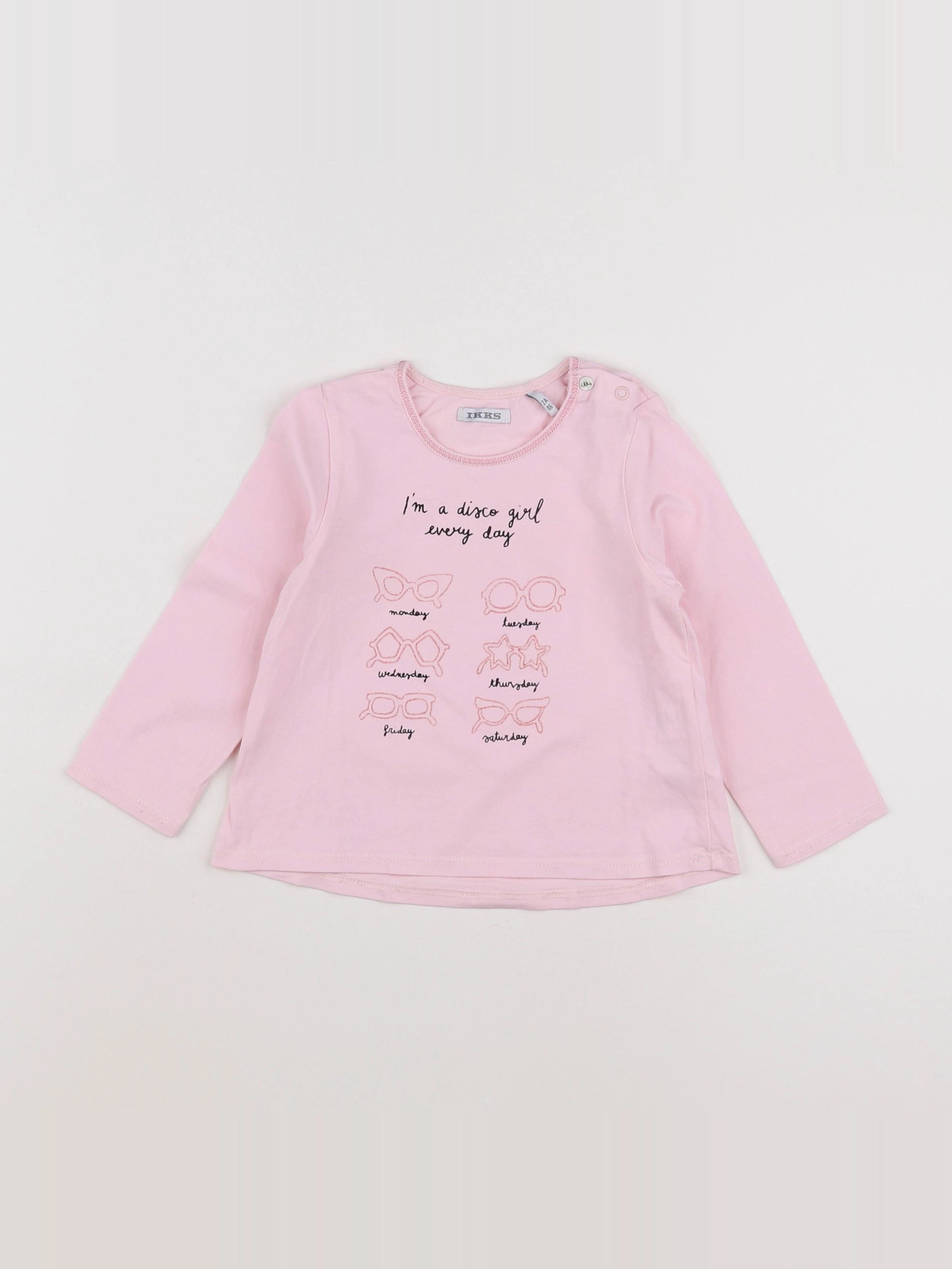 IKKS - tee-shirt rose - 2 ans