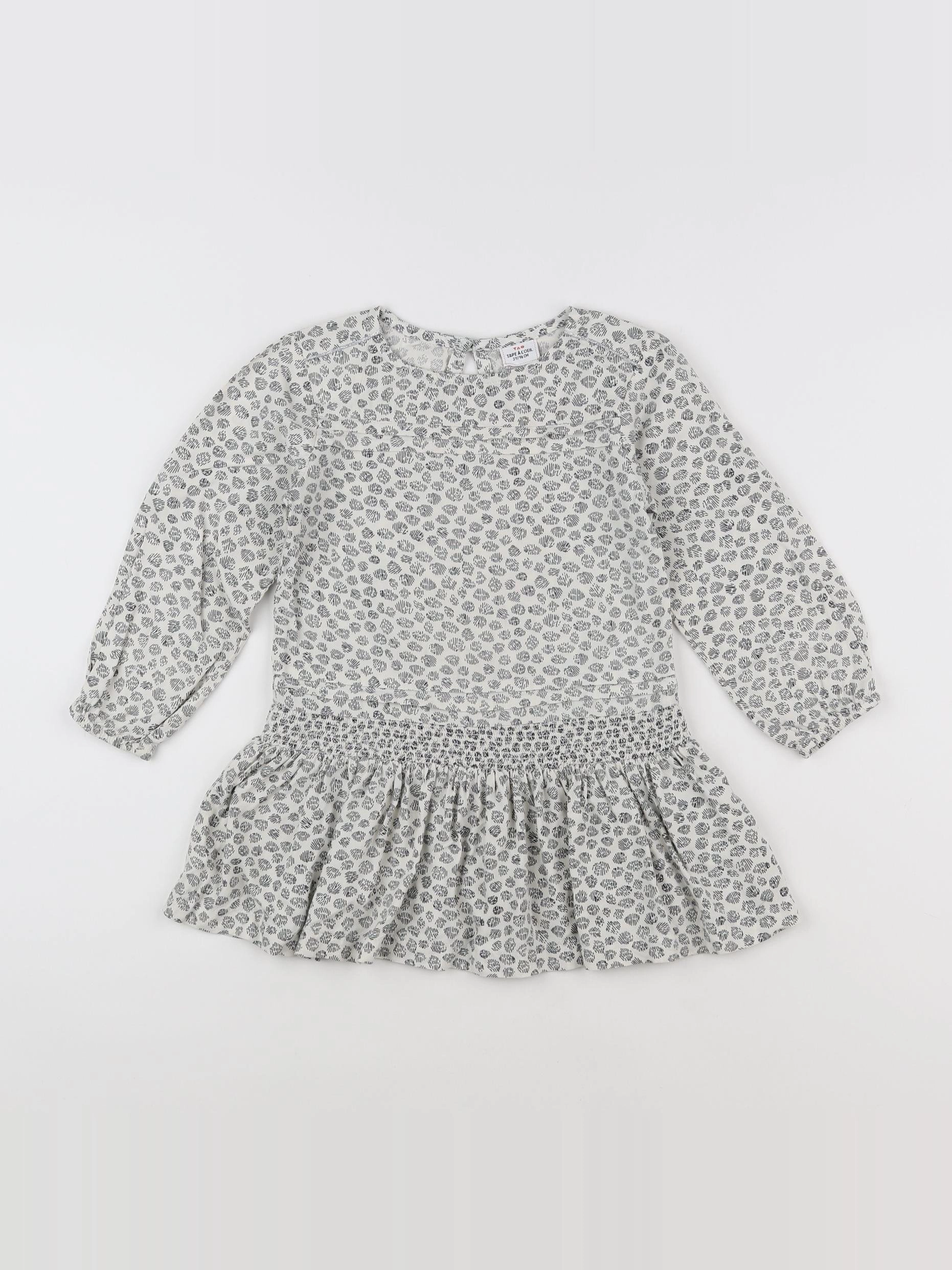 Tape à l'oeil - robe blanc, gris - 3 ans