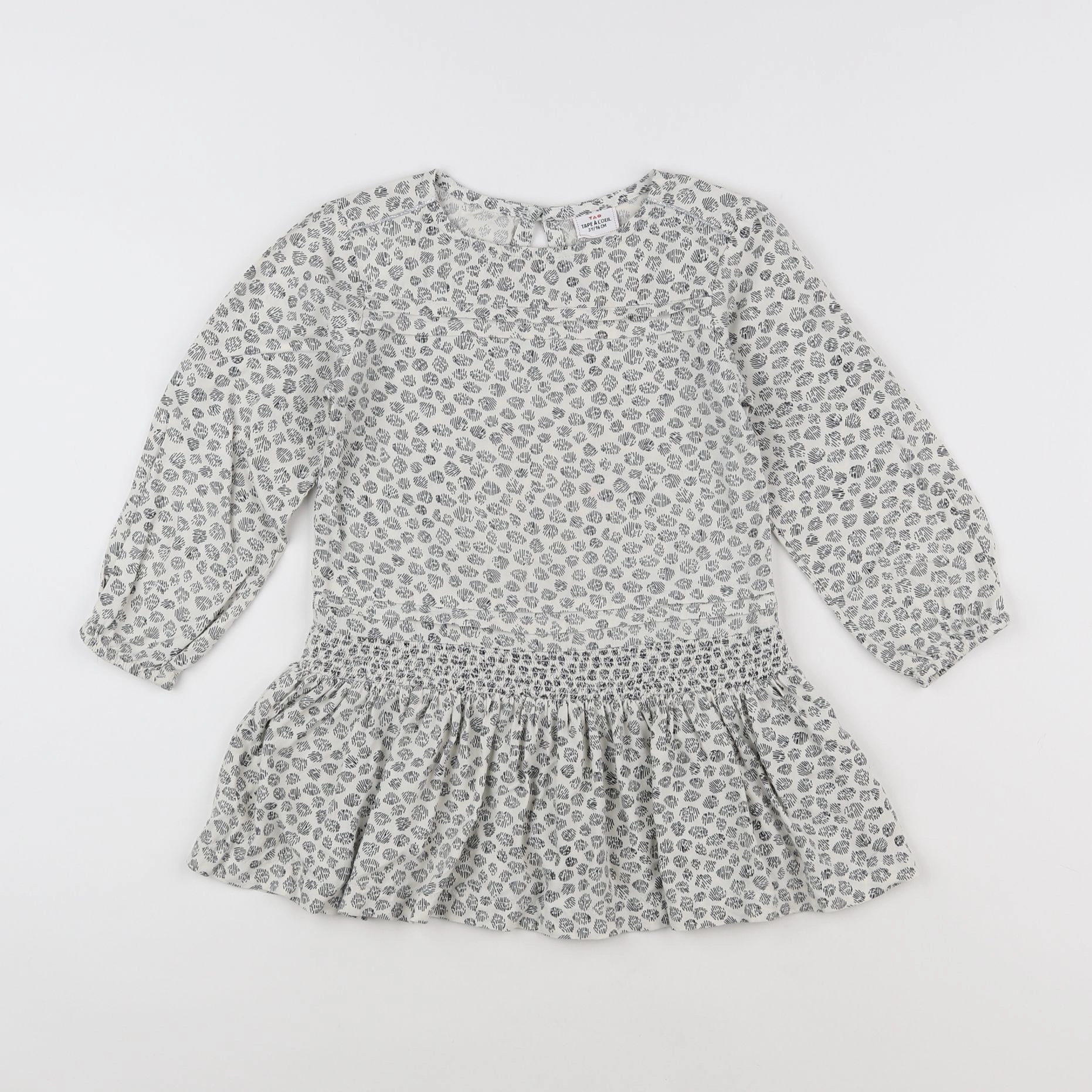 Tape à l'oeil - robe blanc, gris - 3 ans