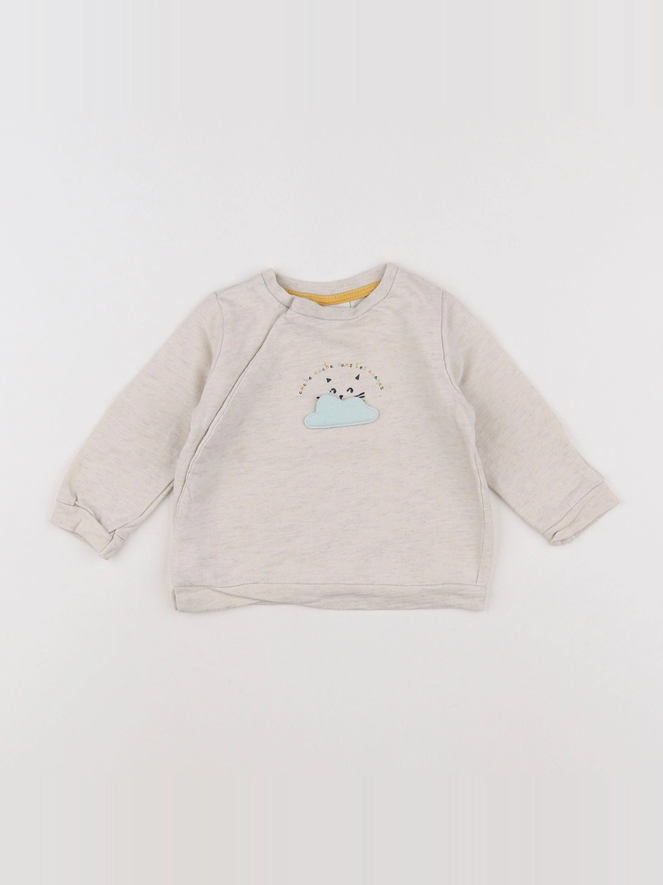 Tape à l'oeil - sweat beige, bleu - 6 mois