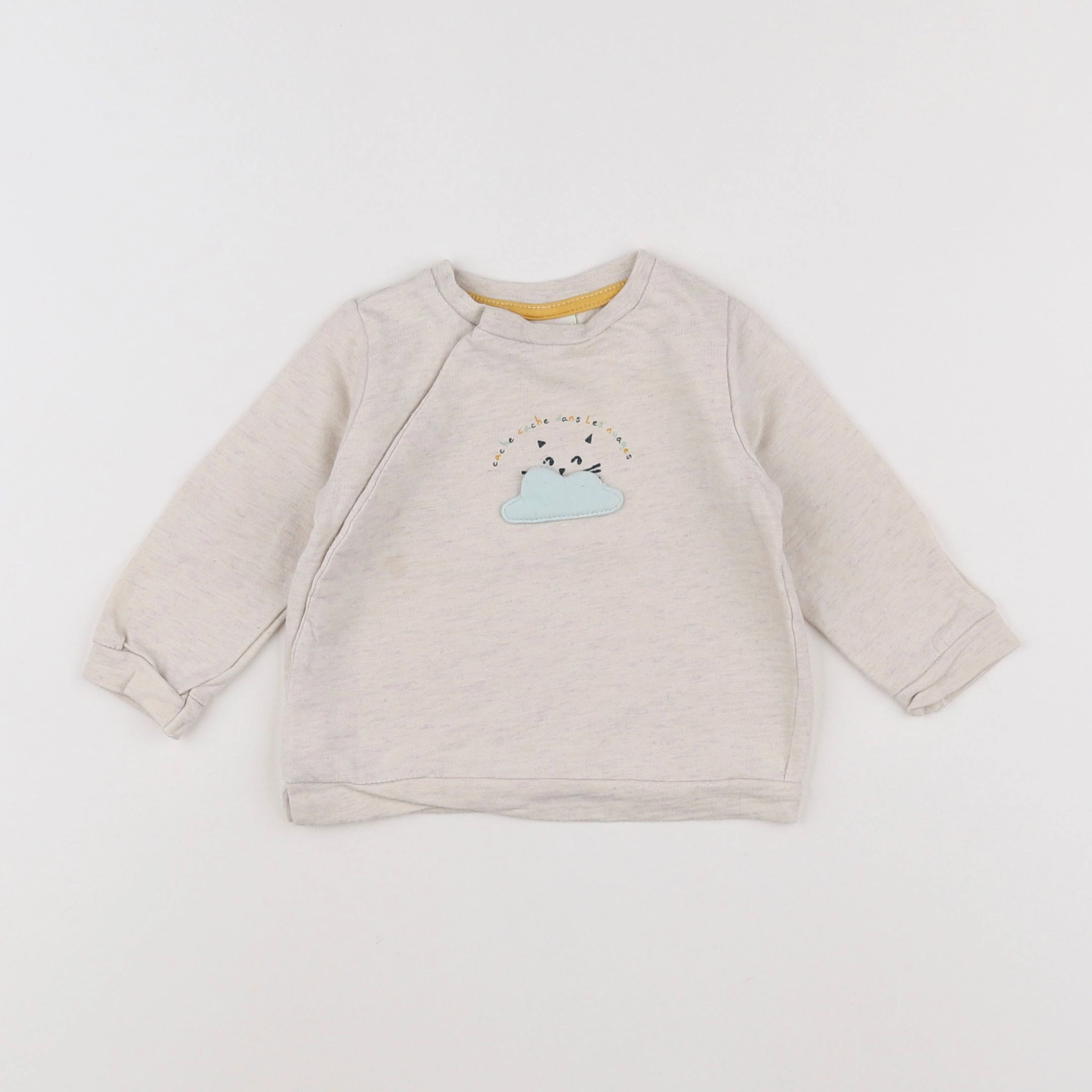 Tape à l'oeil - sweat beige, bleu - 6 mois