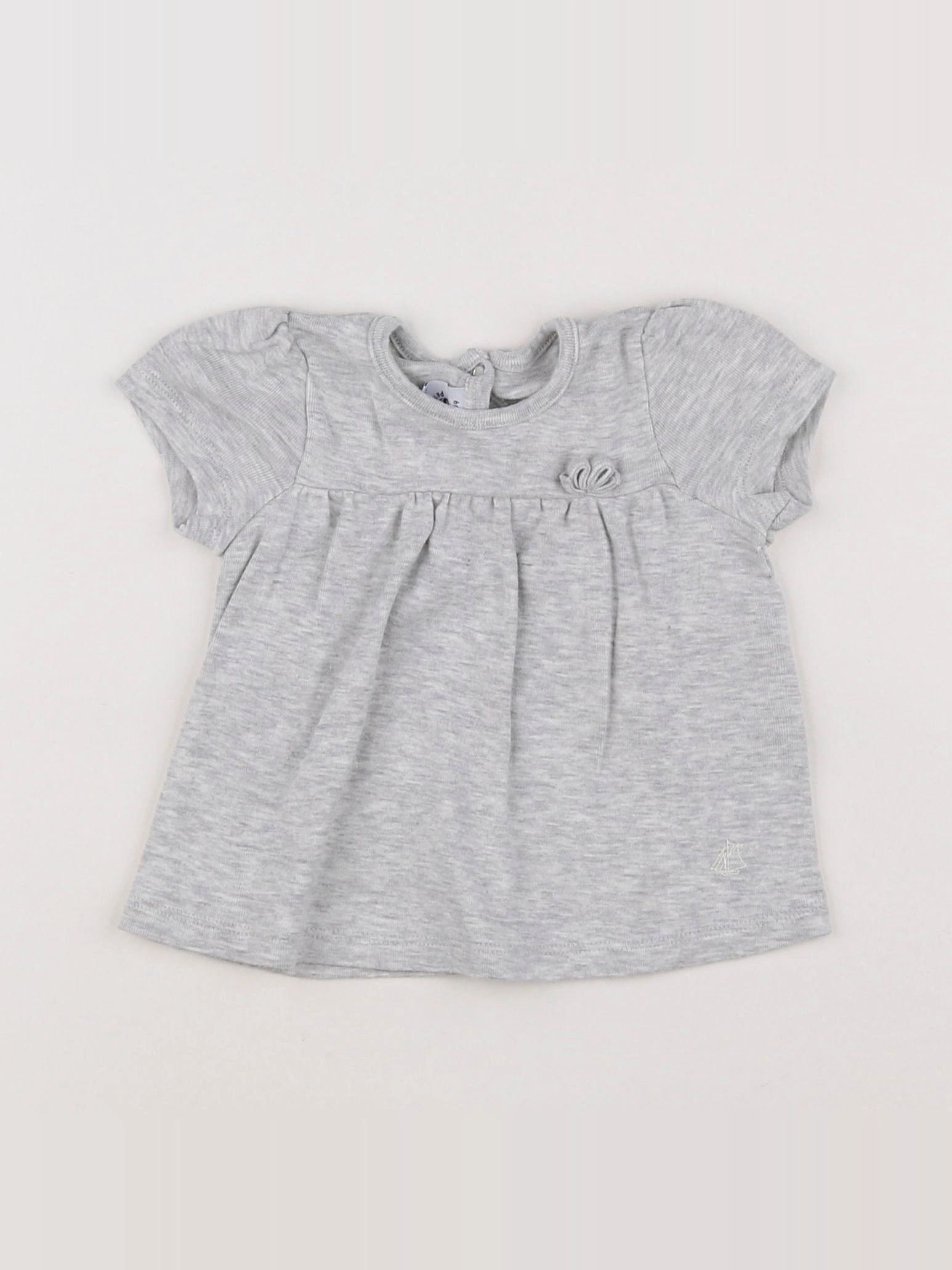 Petit Bateau - tee-shirt gris - 6 mois