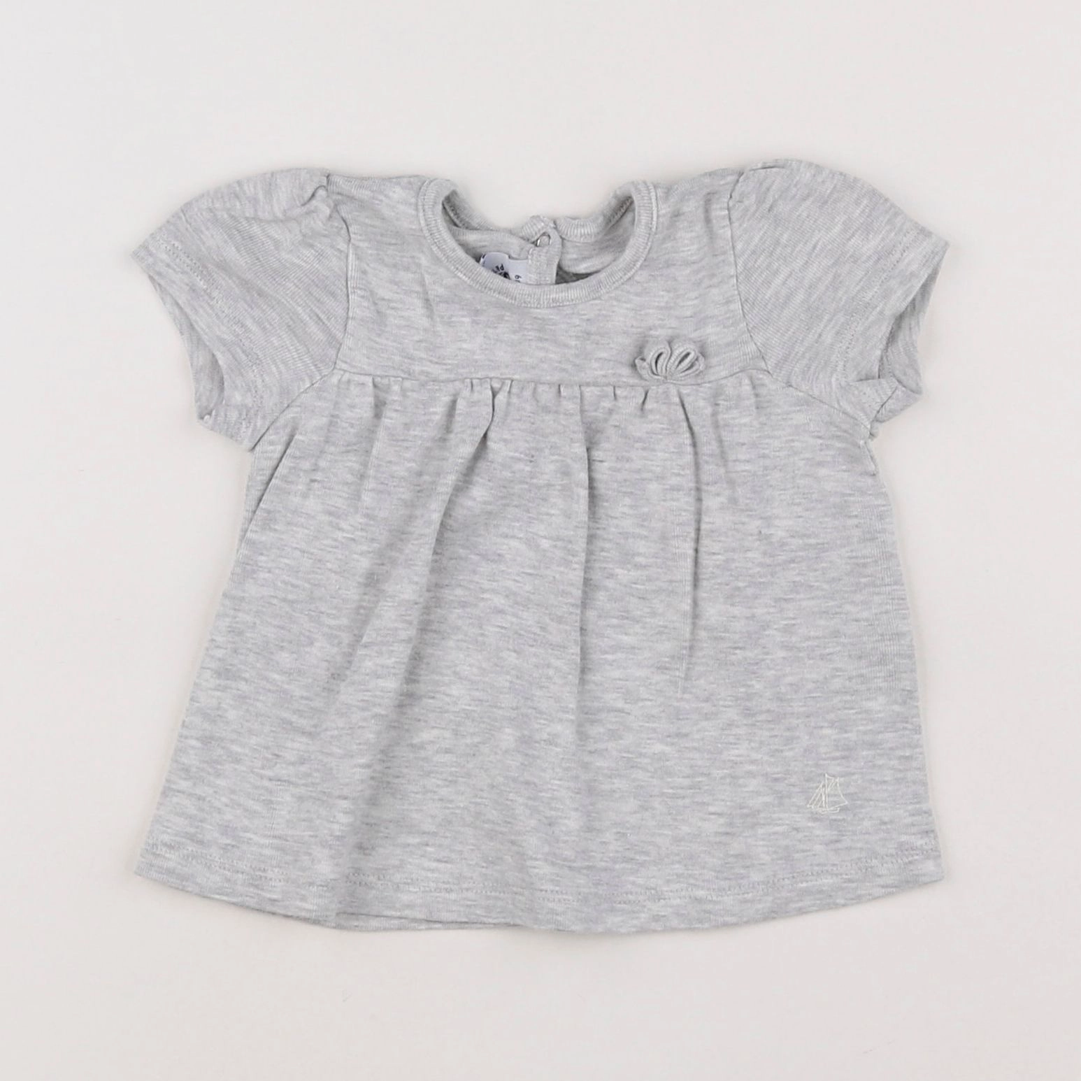 Petit Bateau - tee-shirt gris - 6 mois