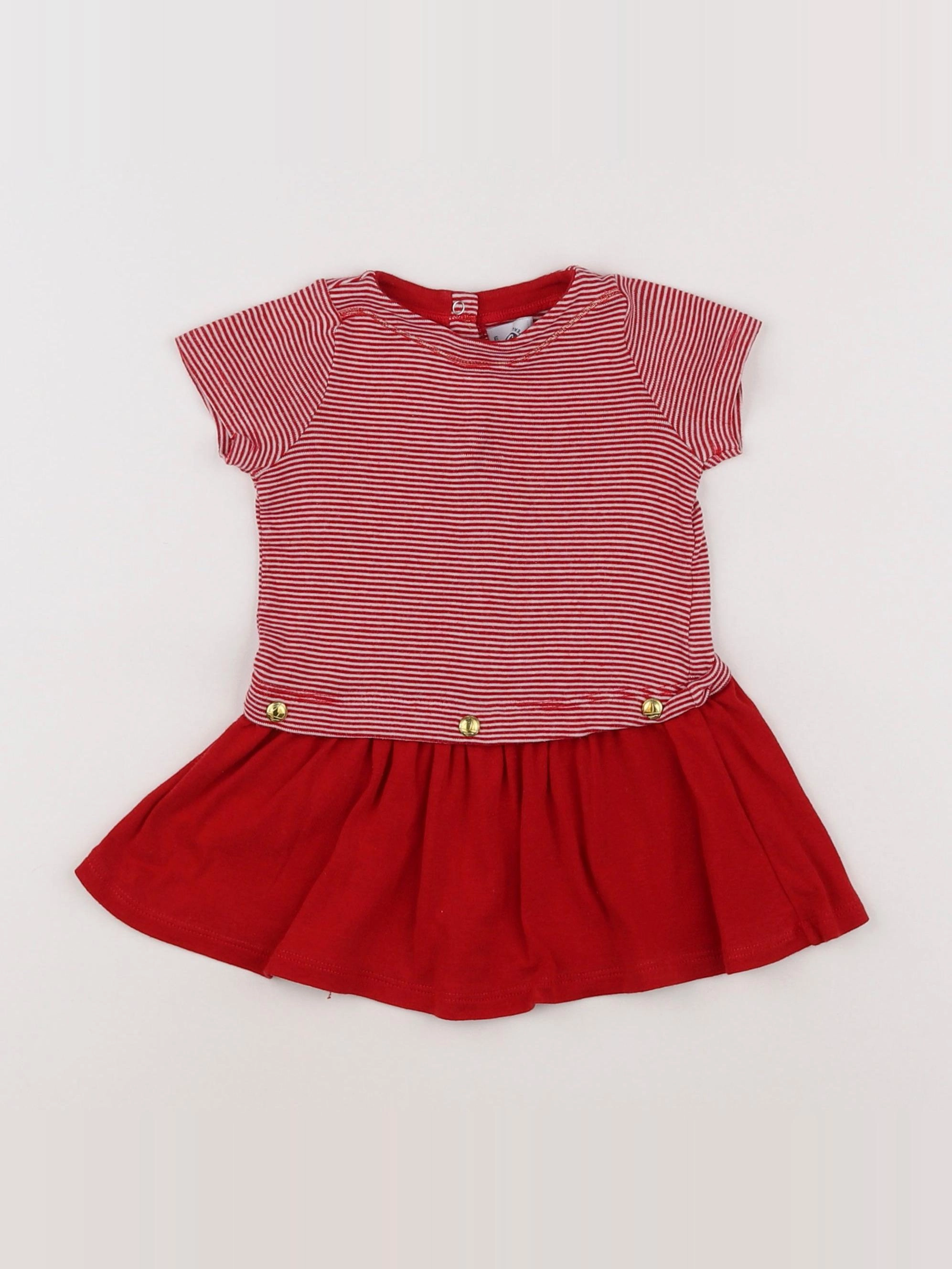 Petit Bateau - robe rouge - 6 mois